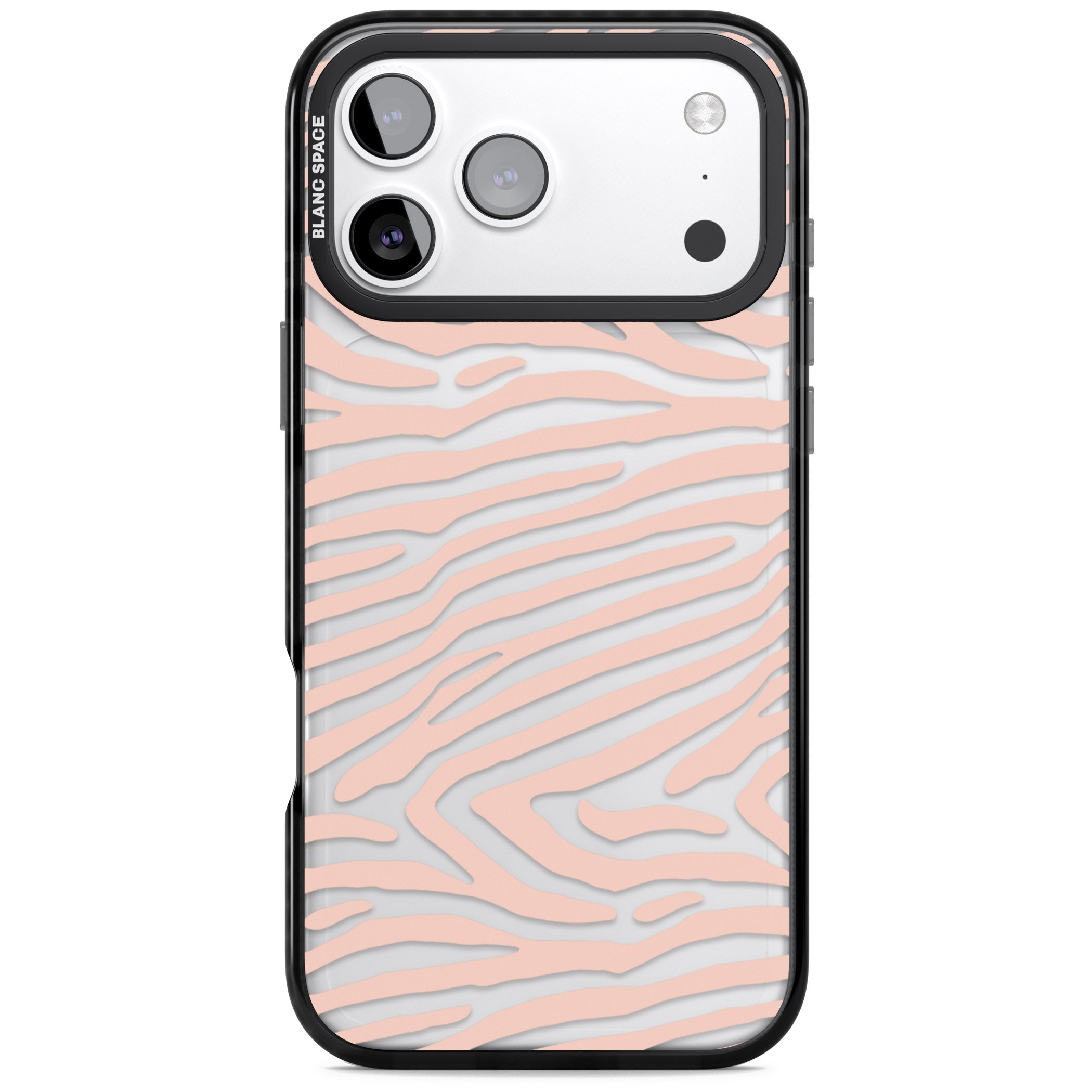 Horizontal Zebra Stripes Transparent Animal Print iPhone 17 Pro Impact Black Phone Case