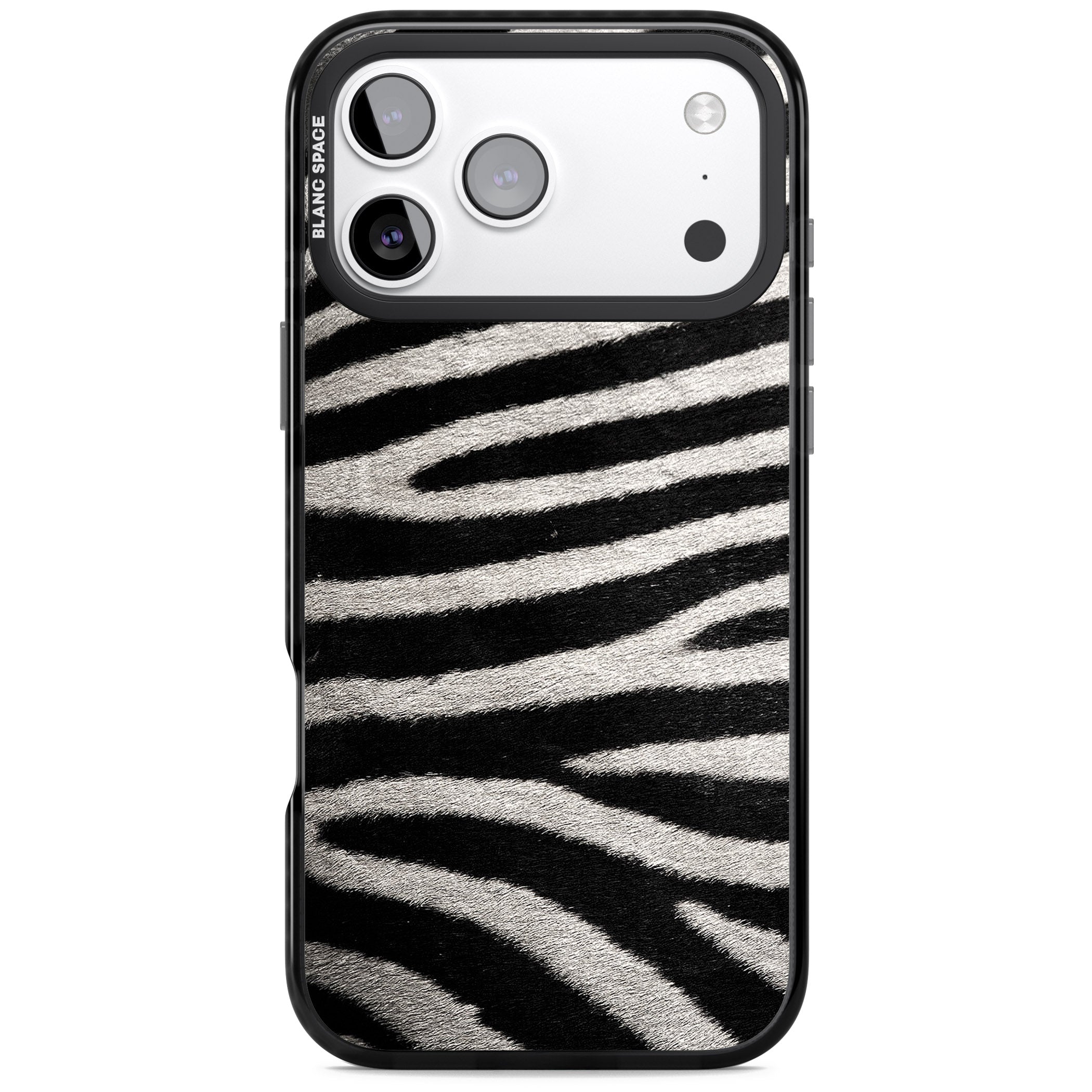 Zebra Print iPhone 17 Pro Max Impact Black Phone Case