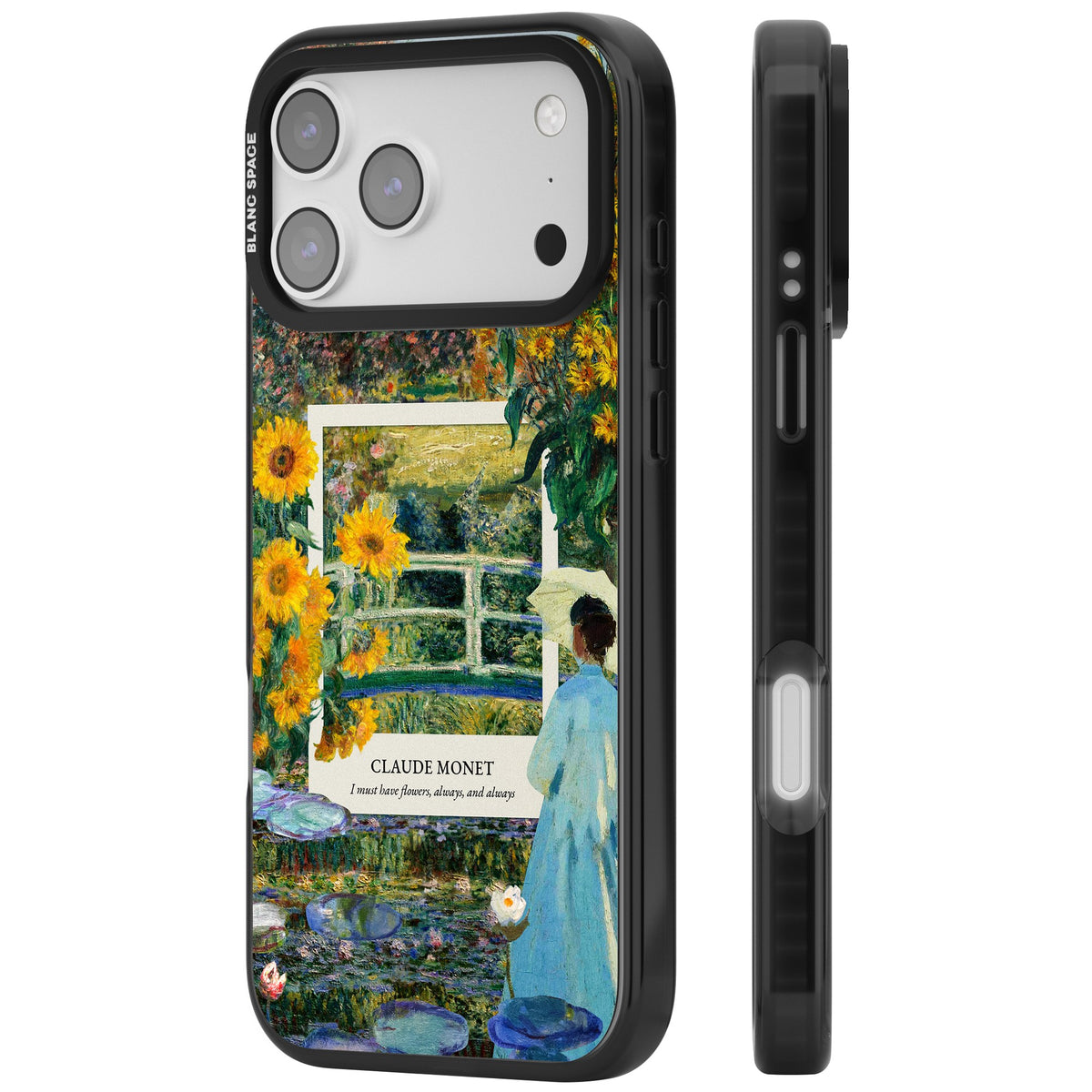 Monet Garden Bridge iPhone 17 Pro Max Impact Black Phone Case side