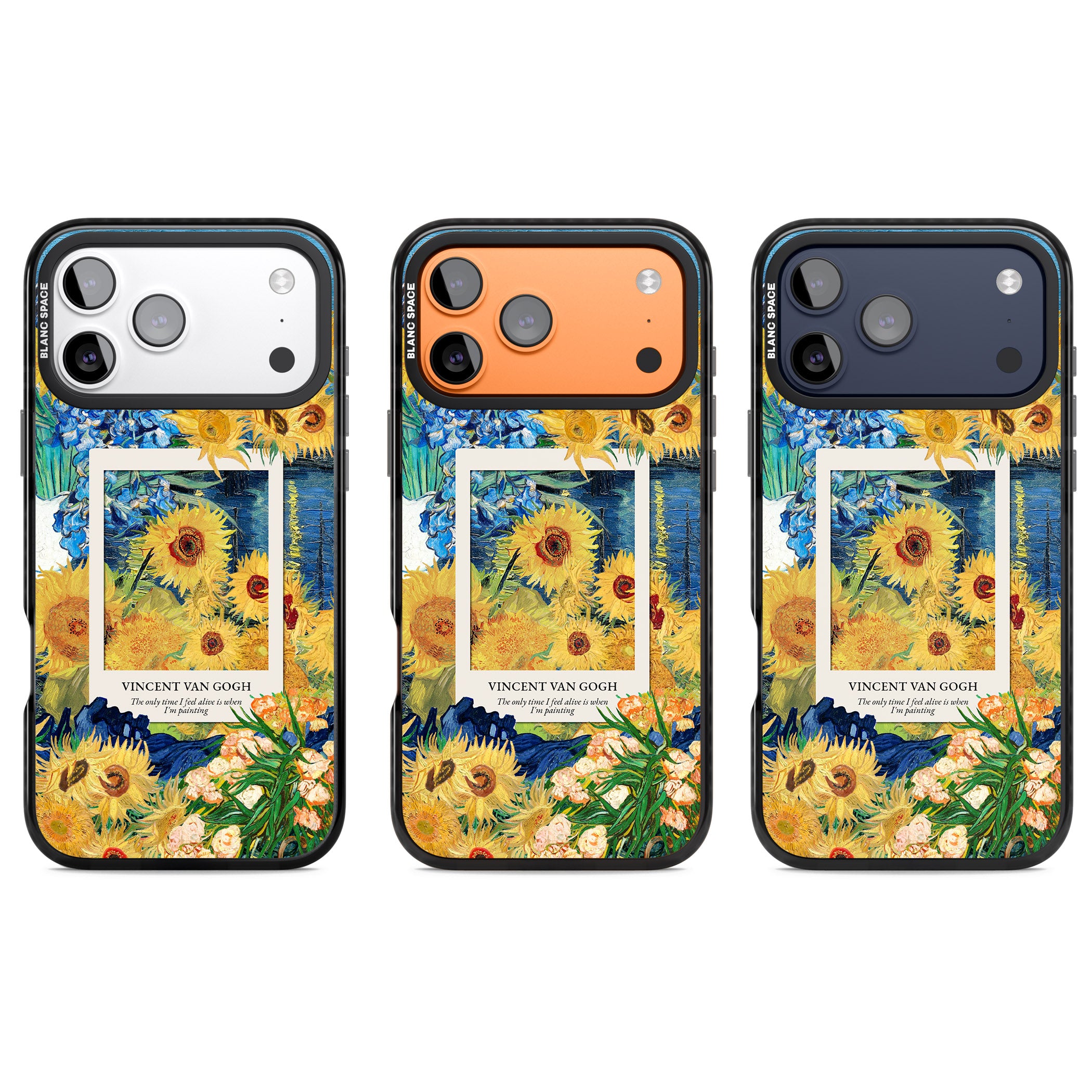 Van Gogh Sunflowers iPhone 17 Pro Impact Black Phone Case APT Impact Protection