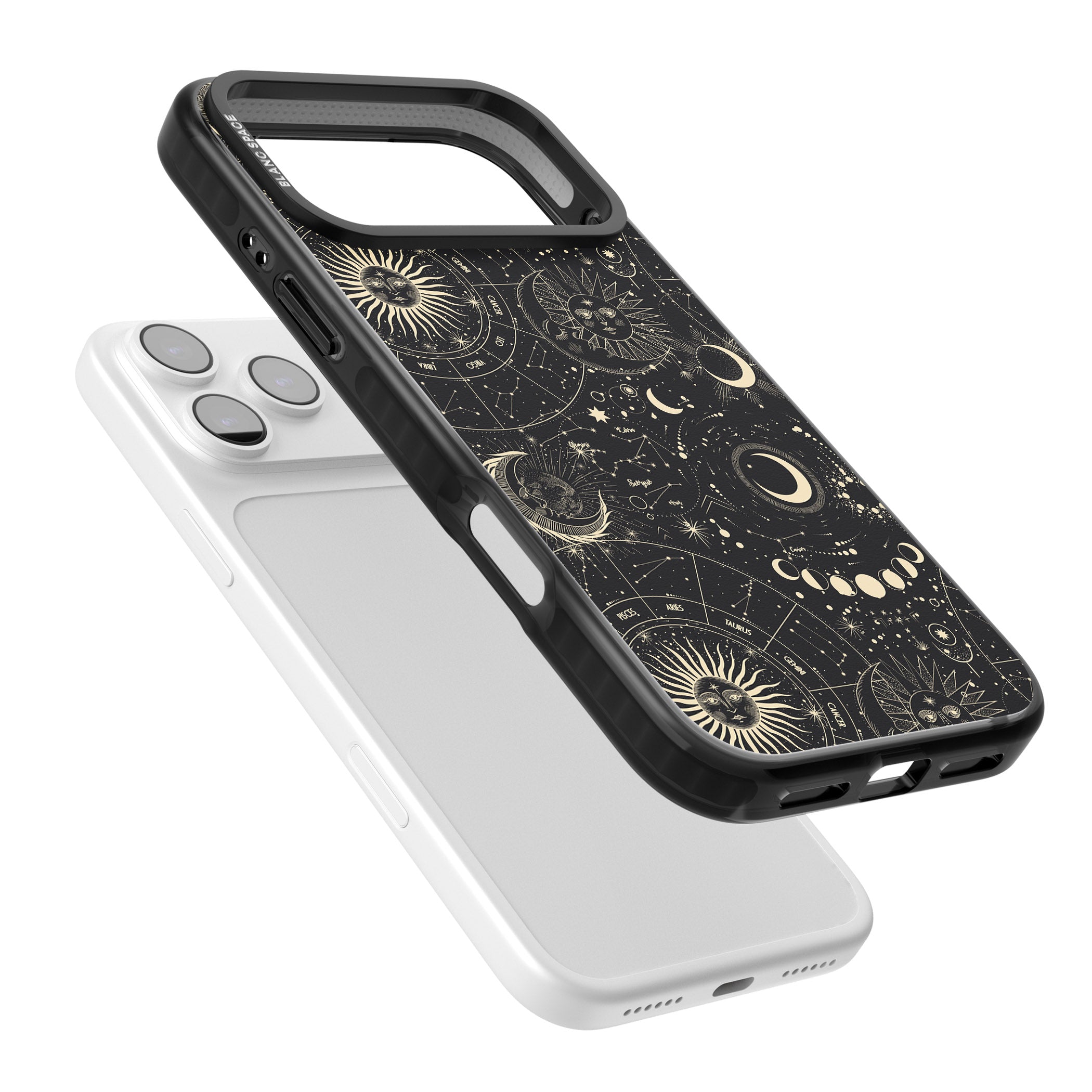 Celestial Suns, Moons & Zodiacs iPhone 17 Pro Impact Black Phone Case Colours