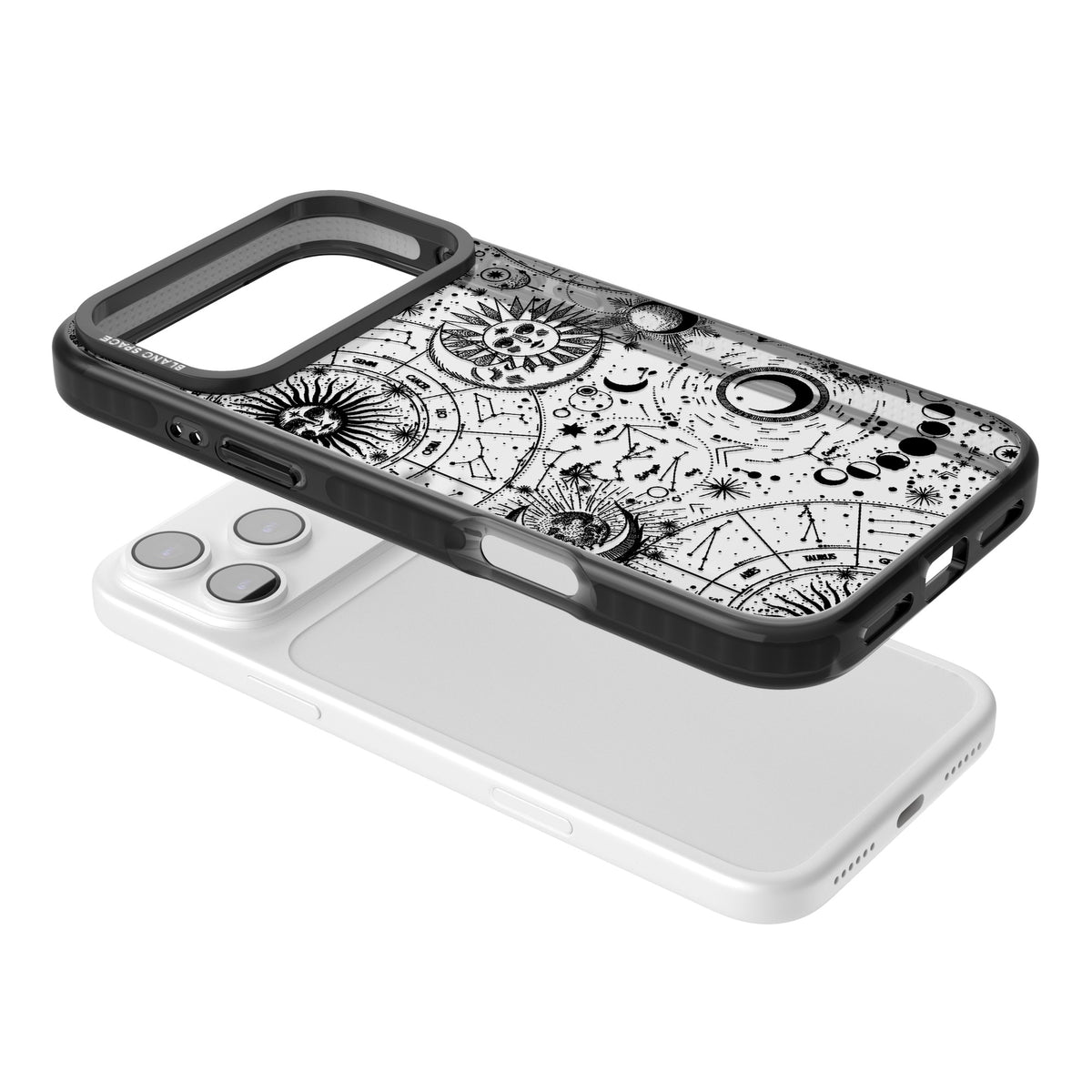 Astral Mystic iPhone 17 Pro Max Impact Black Phone Case angled
