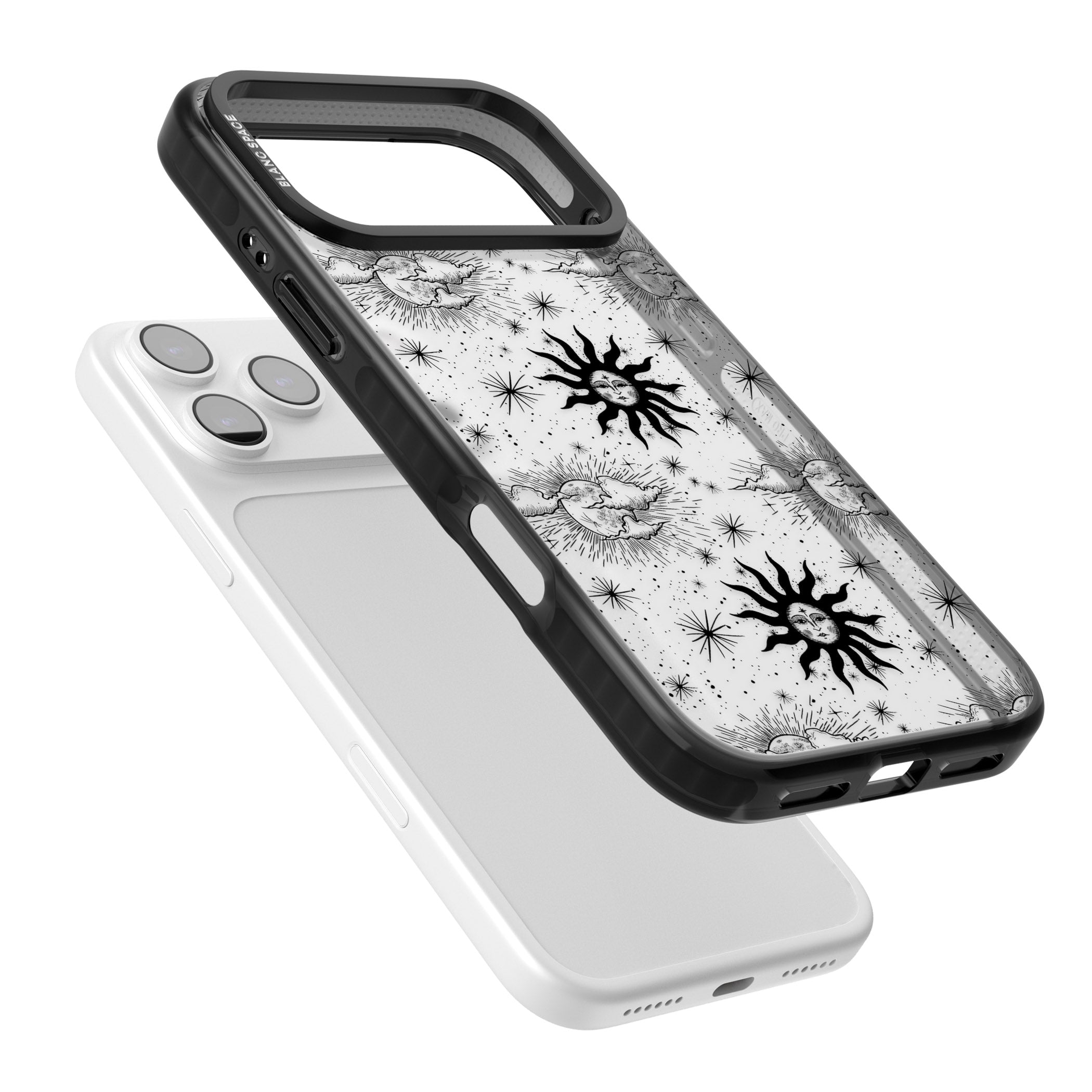 Vintage Sun & Moon iPhone 17 Pro Impact Black Phone Case Colours