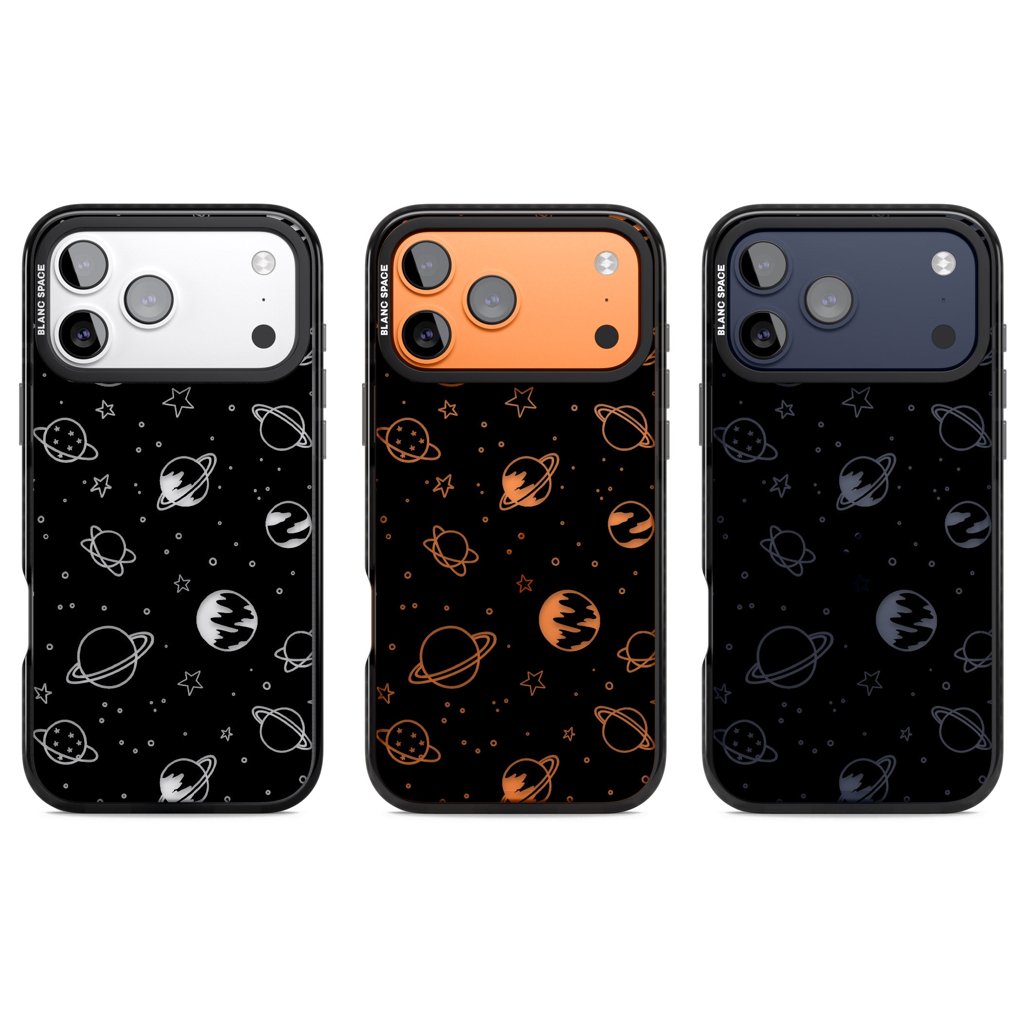 Cosmic Sketch Clear Black iPhone 17 Pro Impact Black Phone Case APT Impact Protection