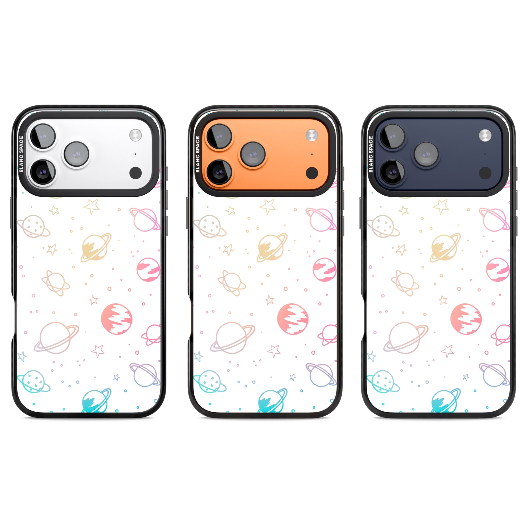 Pastel Cosmic Galaxy iPhone 17 Pro Impact Black Phone Case APT Impact Protection