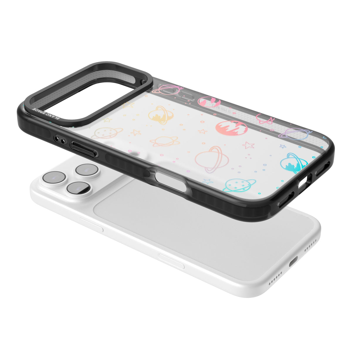 Pastel Cosmos iPhone 17 Pro Max Impact Black Phone Case angled