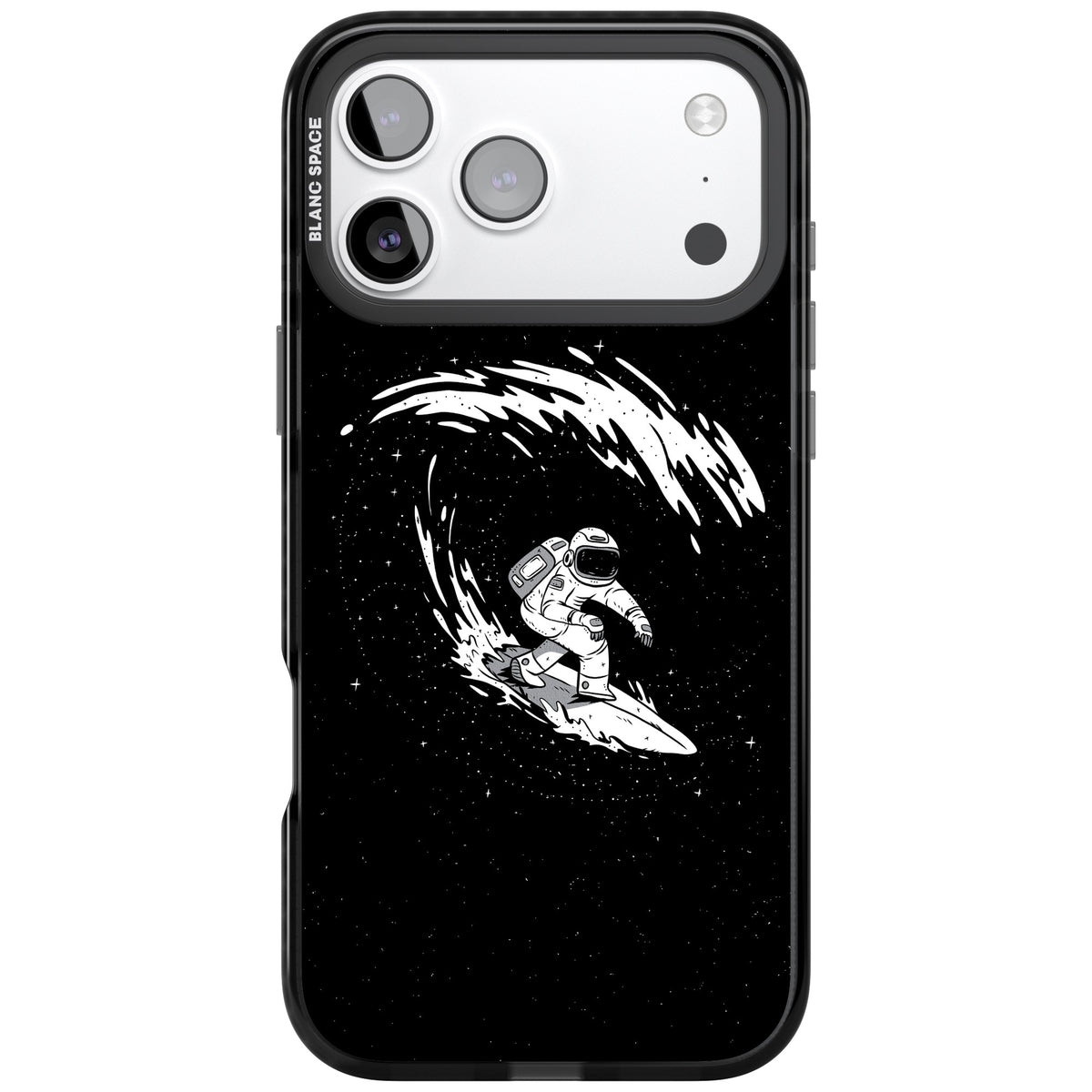 Cosmic Surf iPhone 17 Pro Max Impact Black Phone Case front
