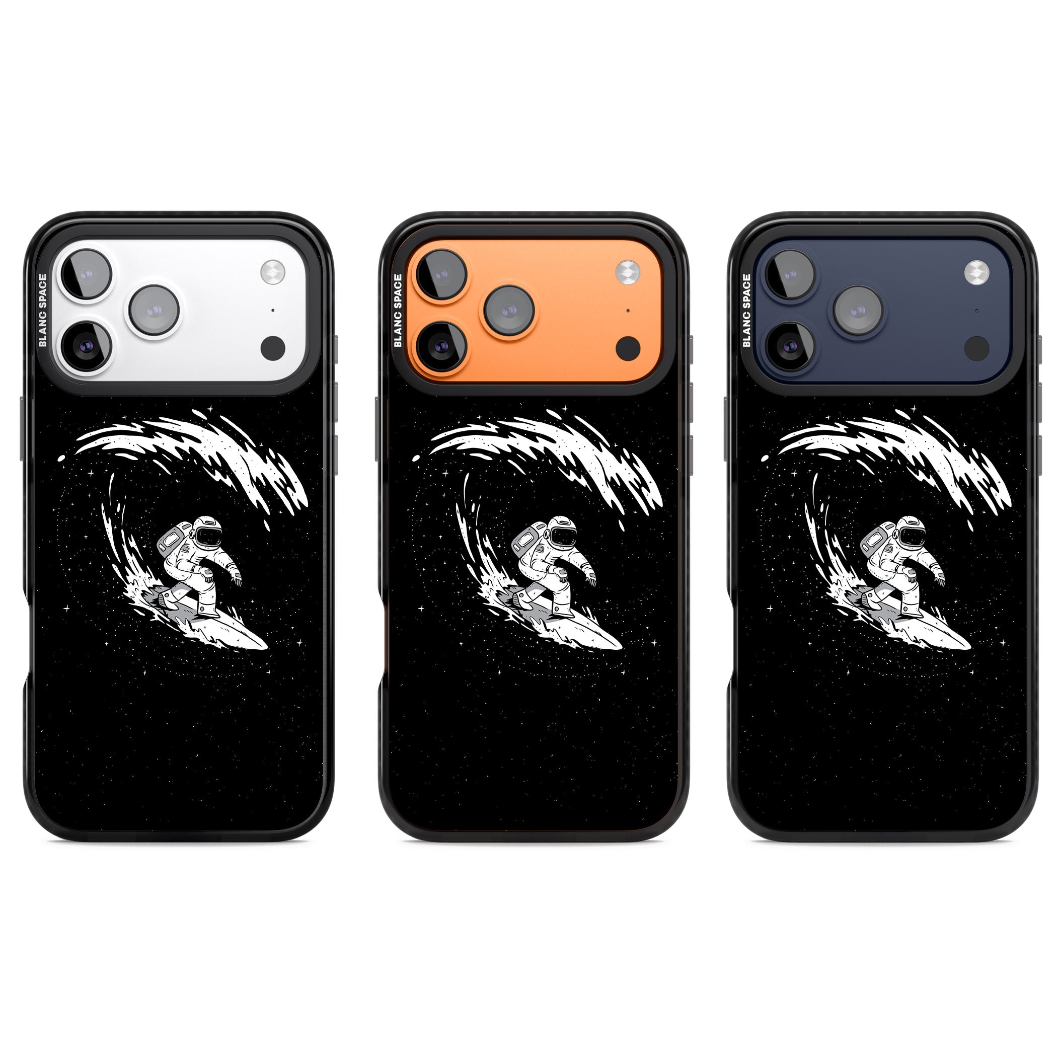 Cosmic Surf iPhone 17 Pro Impact Black Phone Case APT Impact Protection
