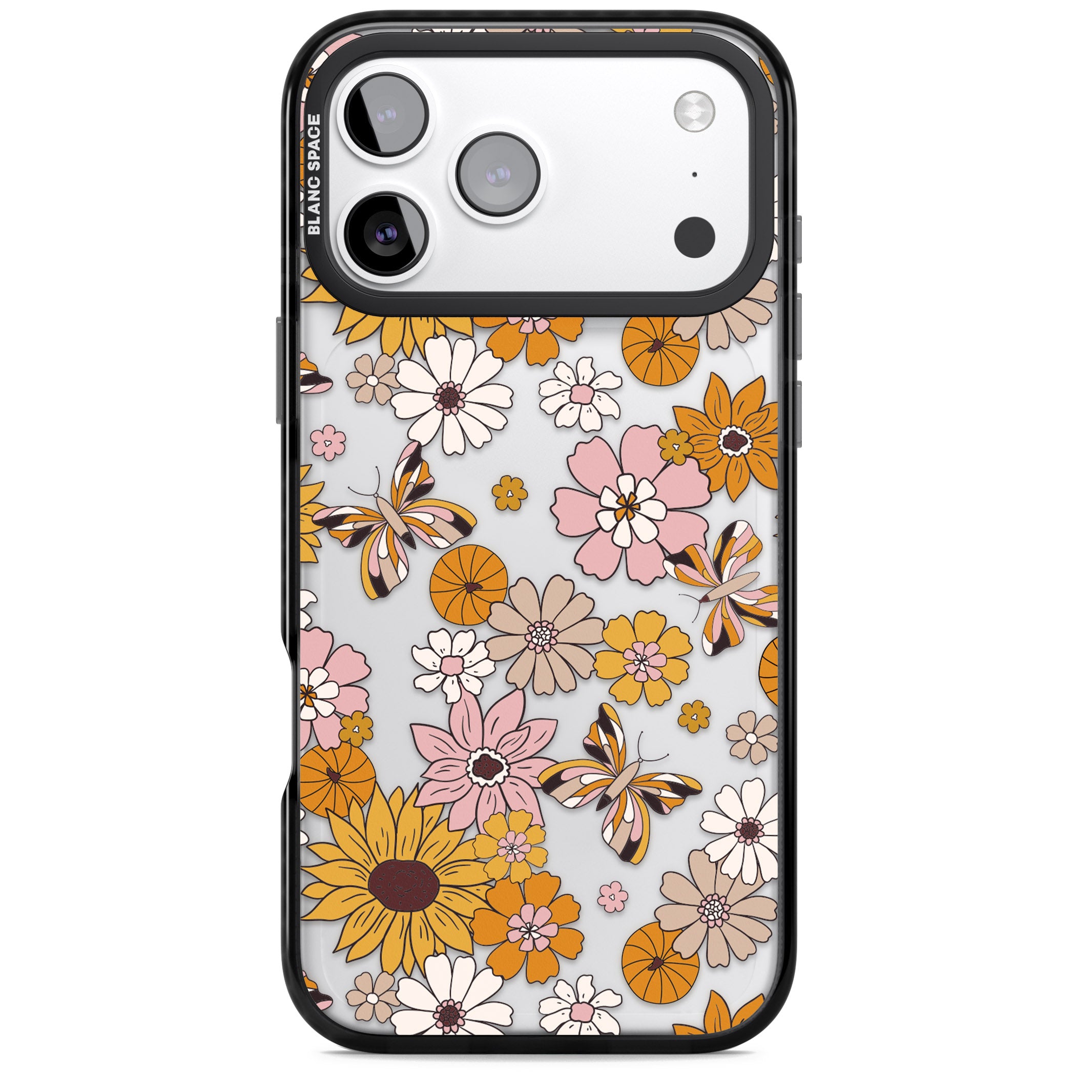 Butterfly Bloom Autumn Floral iPhone 17 Pro Impact Black Phone Case