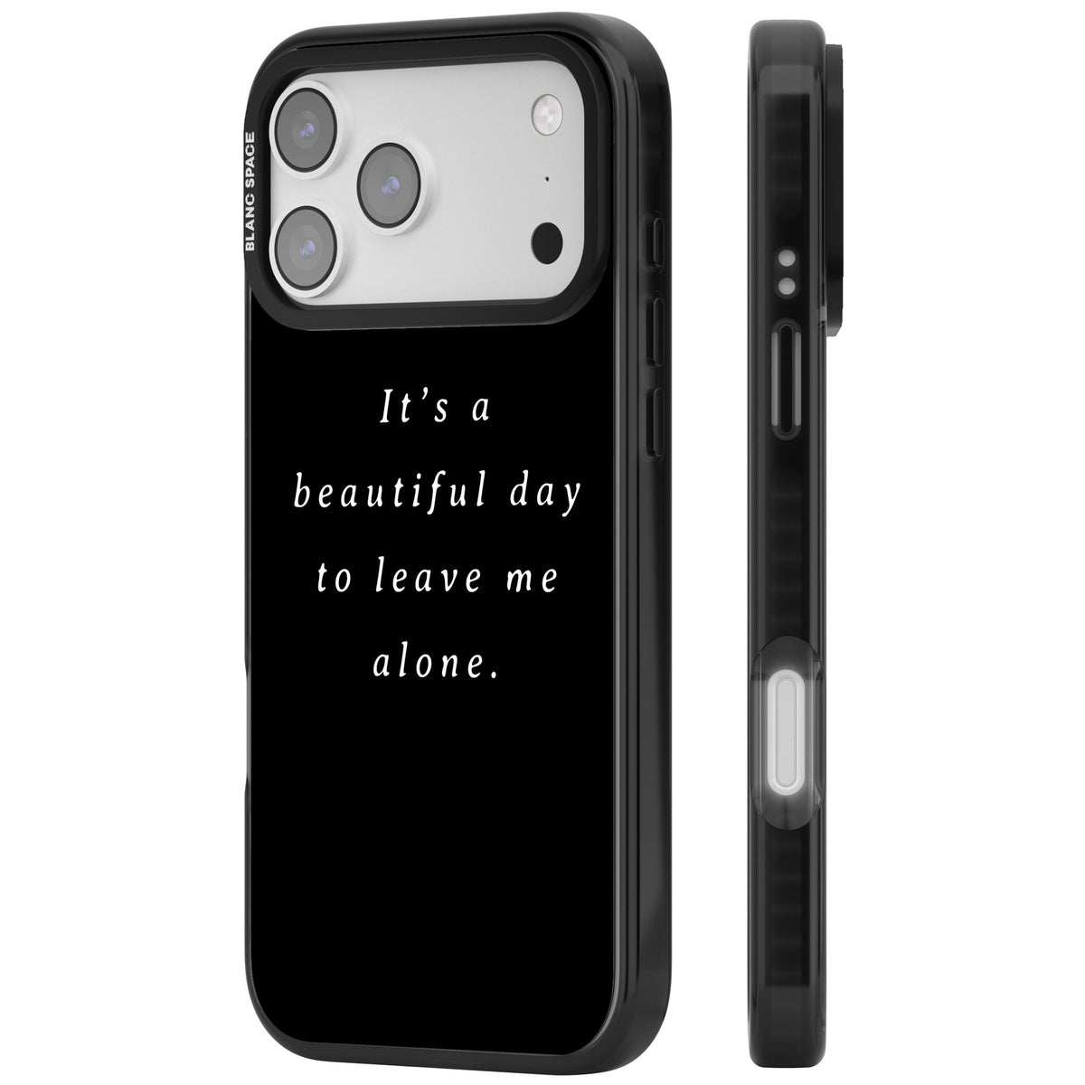 Beautiful Day Quote iPhone 17 Pro Max Impact Black Phone Case side