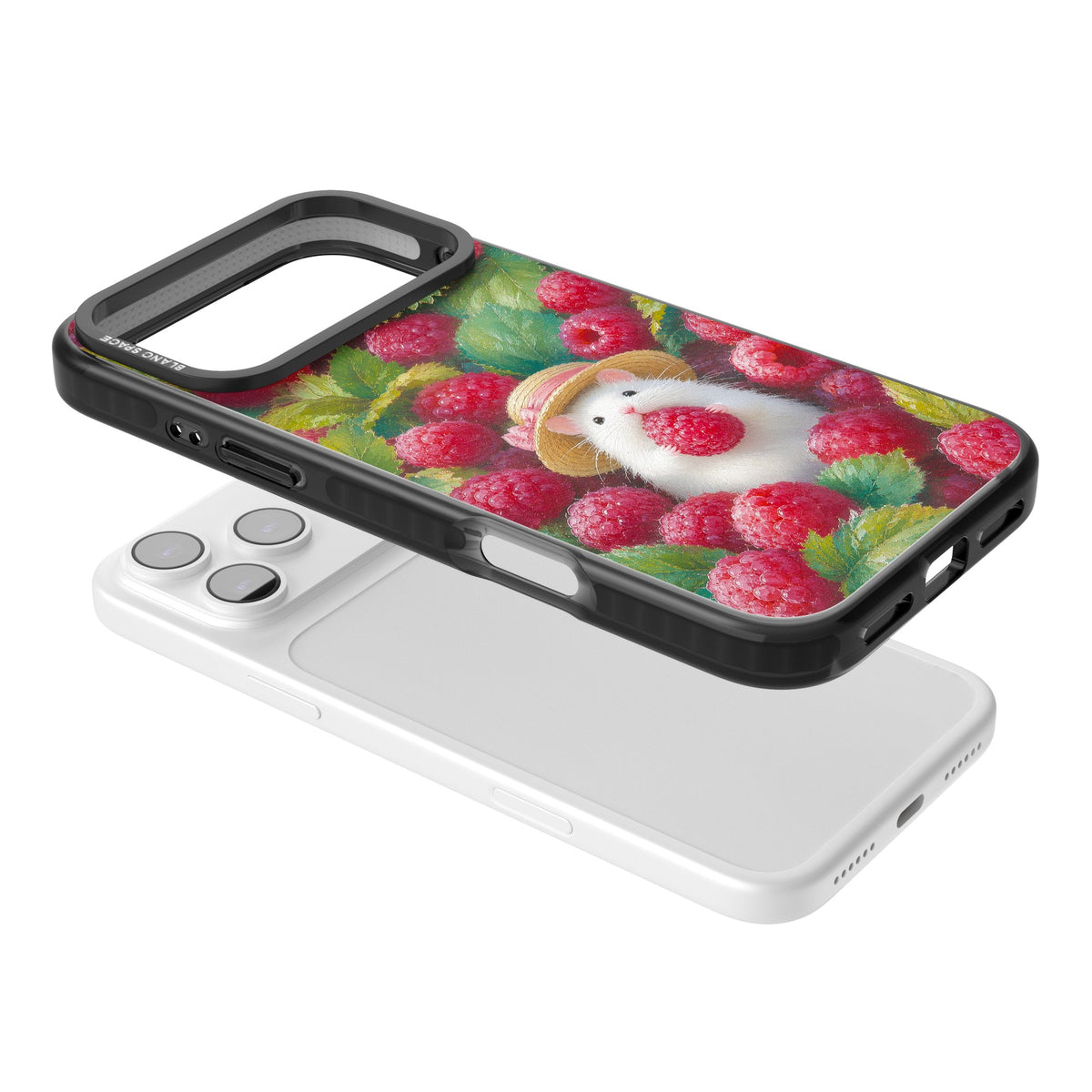 Berry Forager iPhone 17 Pro Max Impact Black Phone Case angled