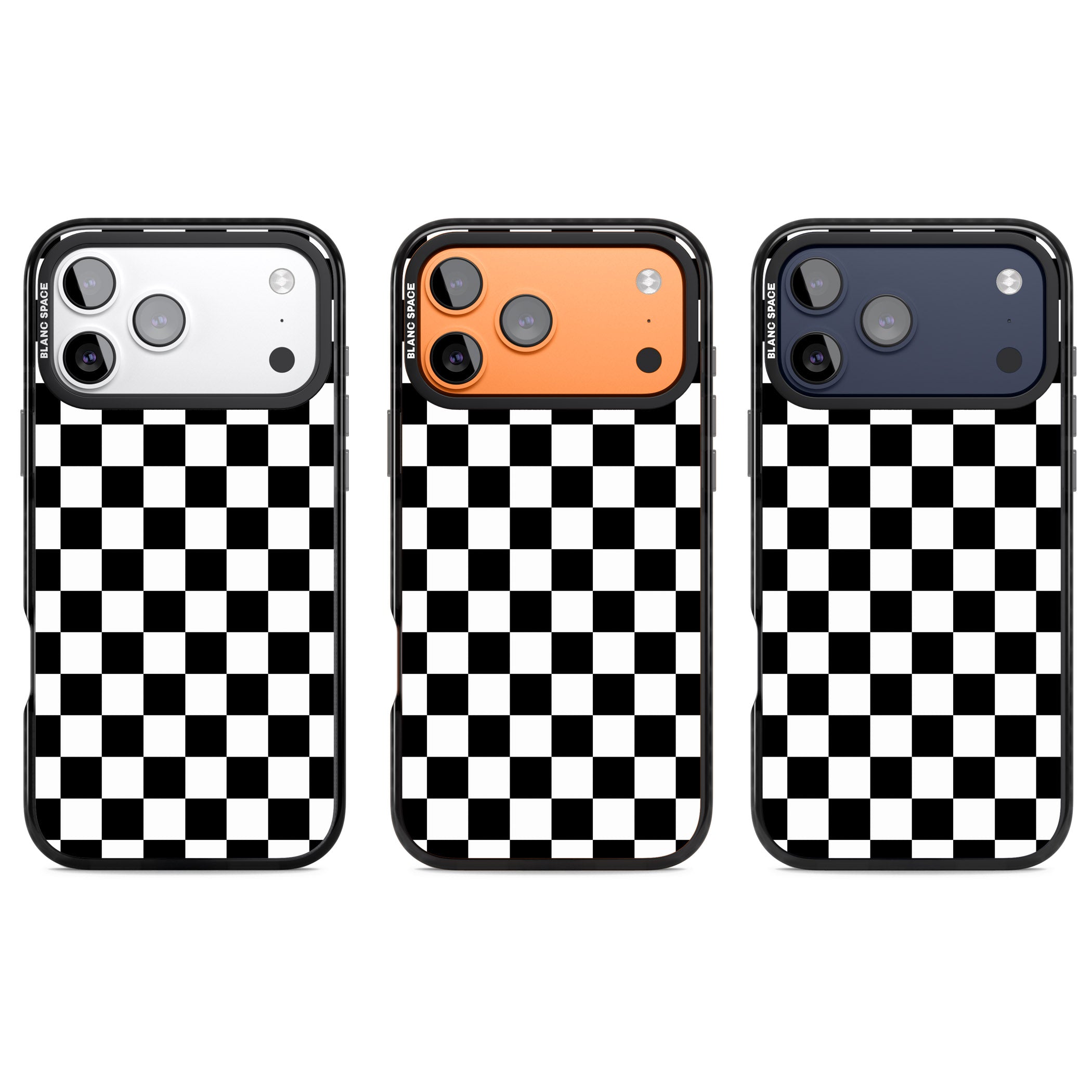 Black Checkered iPhone 17 Pro Impact Black Phone Case APT Impact Protection