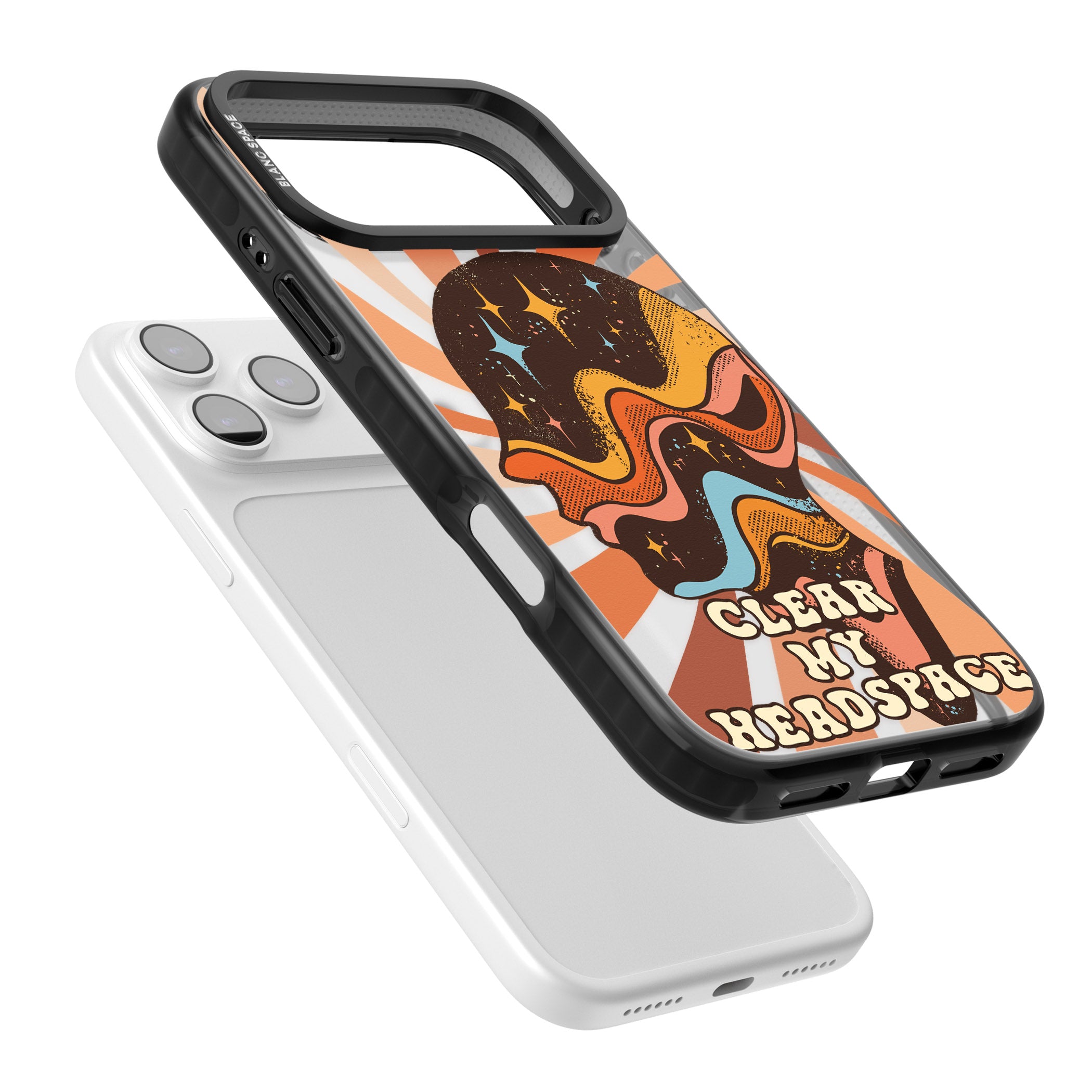 Clear My Headspace iPhone 17 Pro Impact Black Phone Case Colours