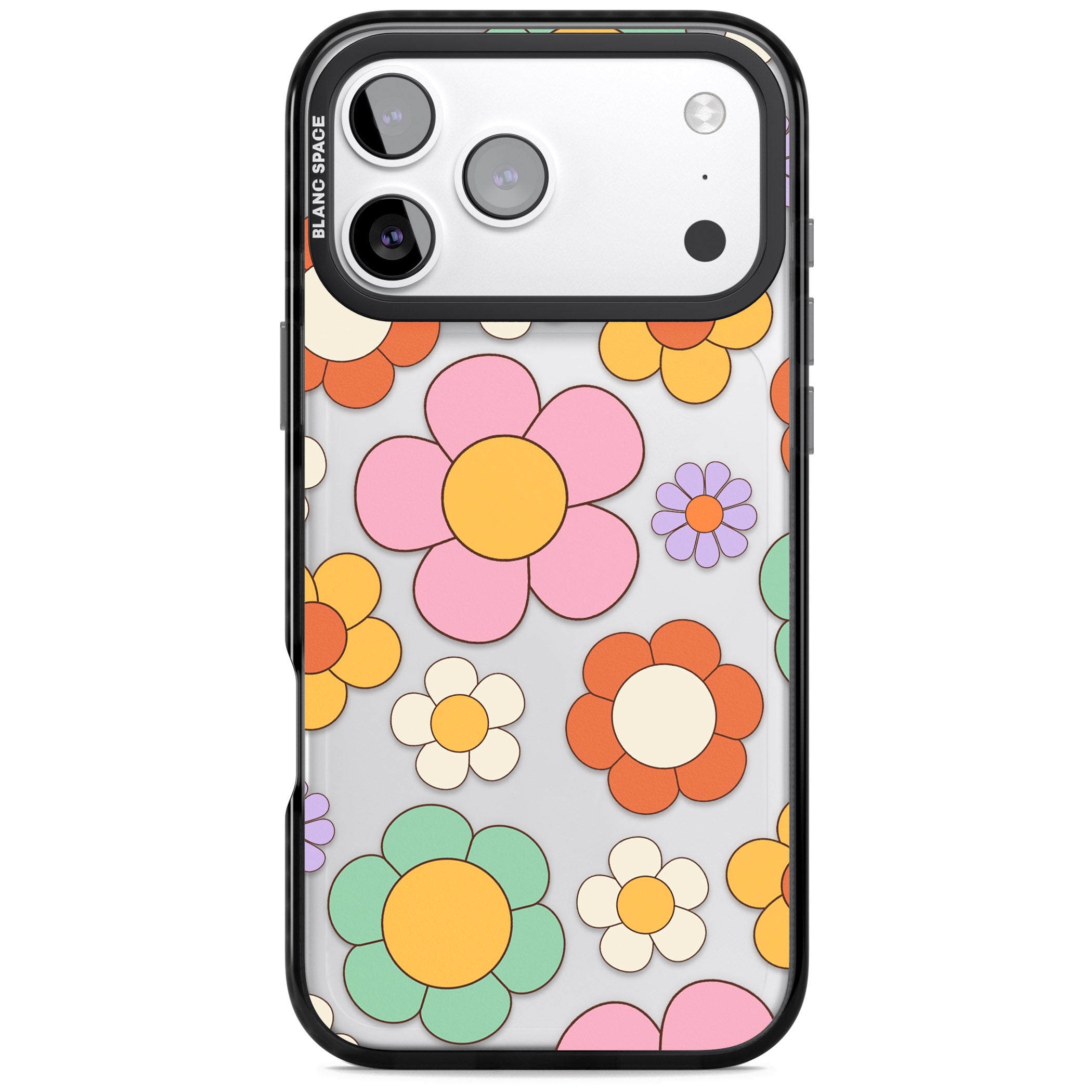 Groovy Blossoms iPhone 17 Pro Impact Black Phone Case