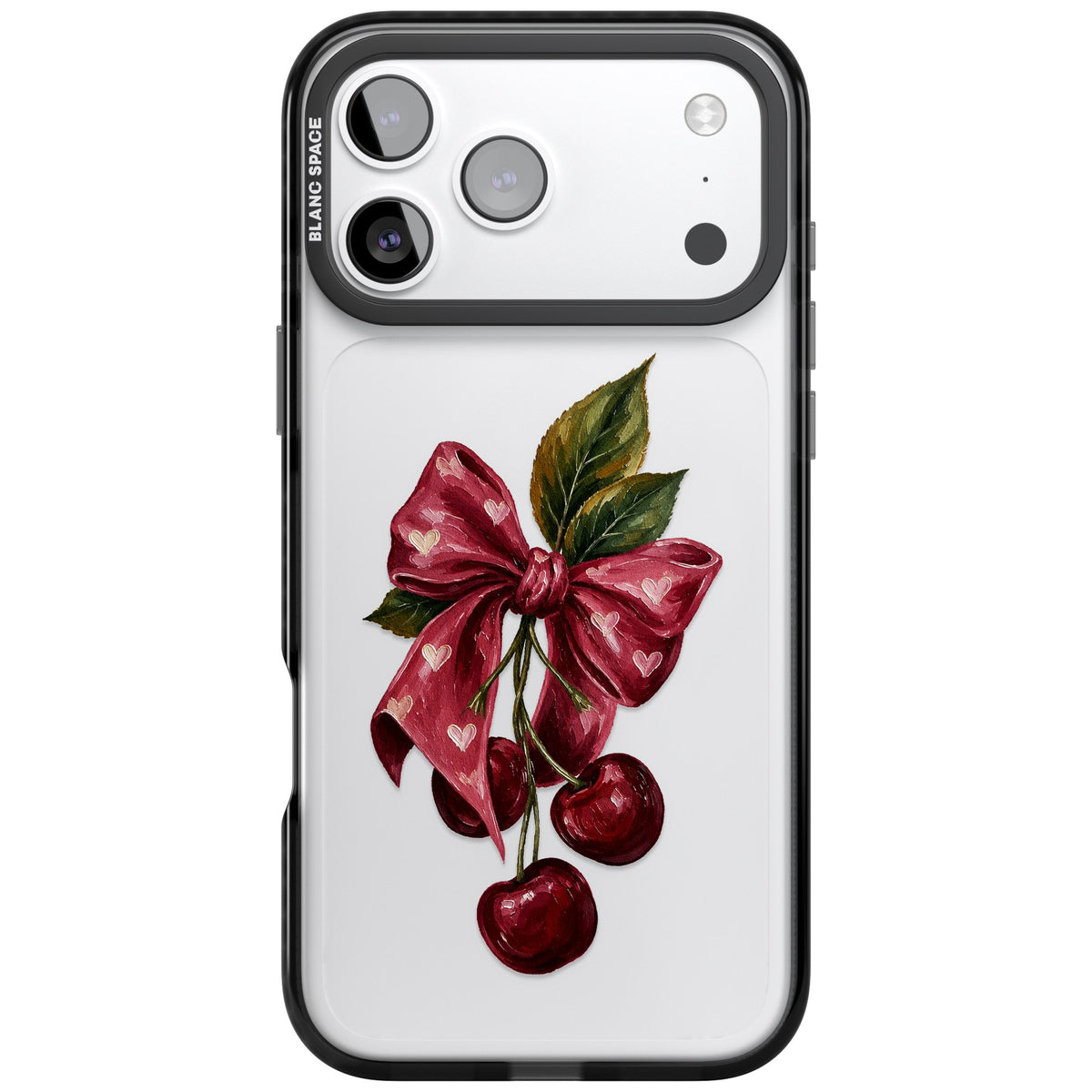 Cherry Sonnet iPhone 17 Pro Max Impact Black Phone Case front