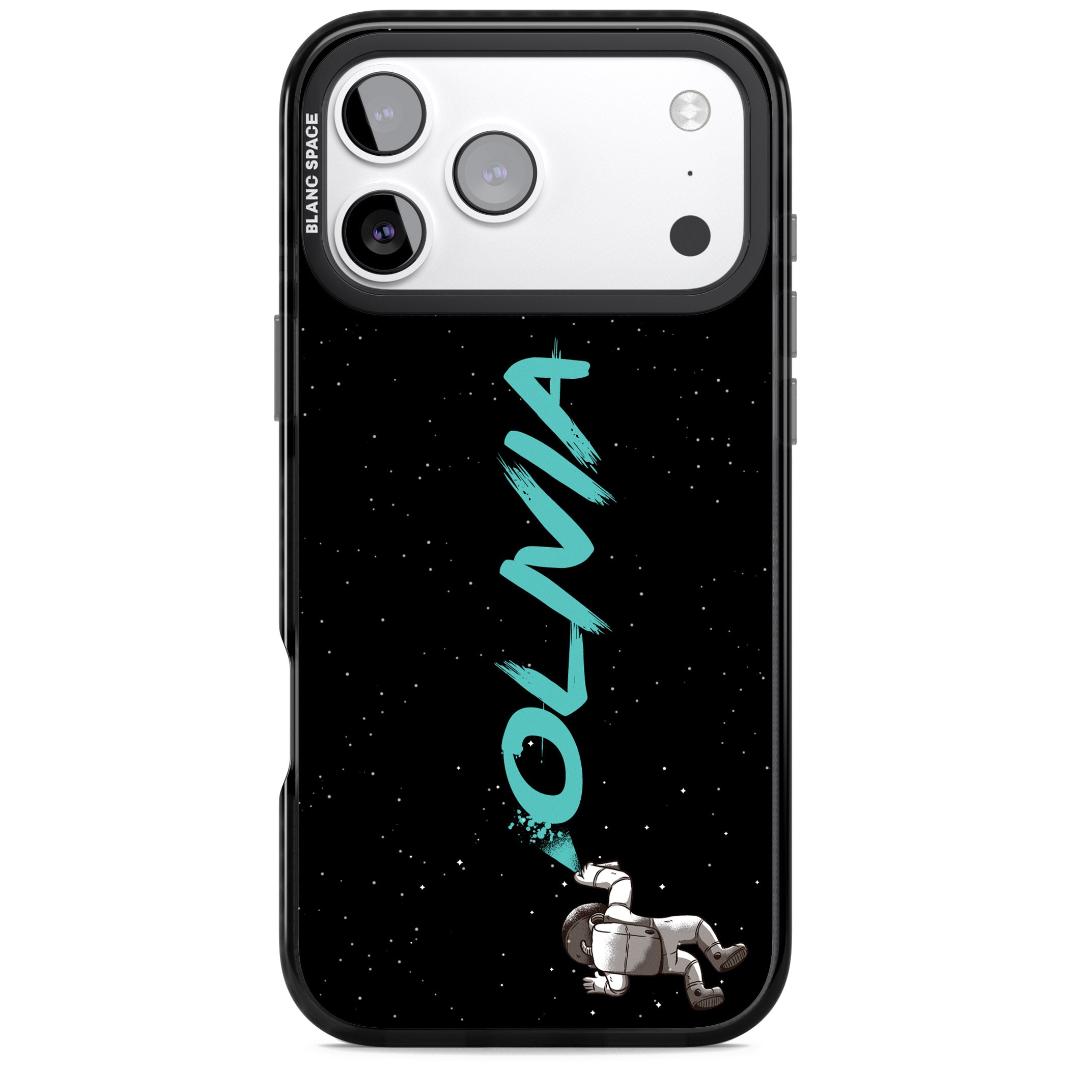 Personalised Astronaut Graffiti iPhone 17 Pro Impact Black Phone Case
