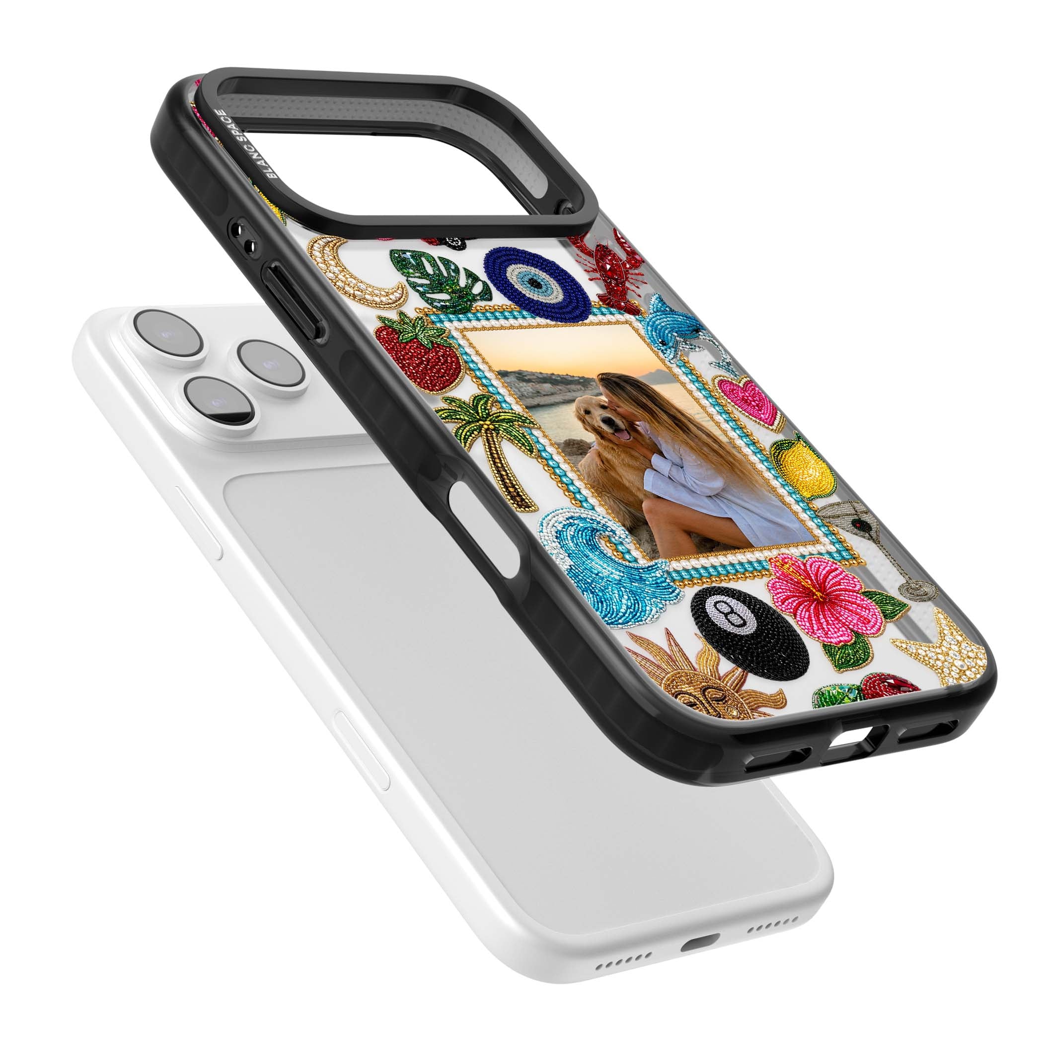 Beaded Photo coastal iPhone case | Clear Impact case for iPhone 17 Pro, iPhone 17 Pro Max