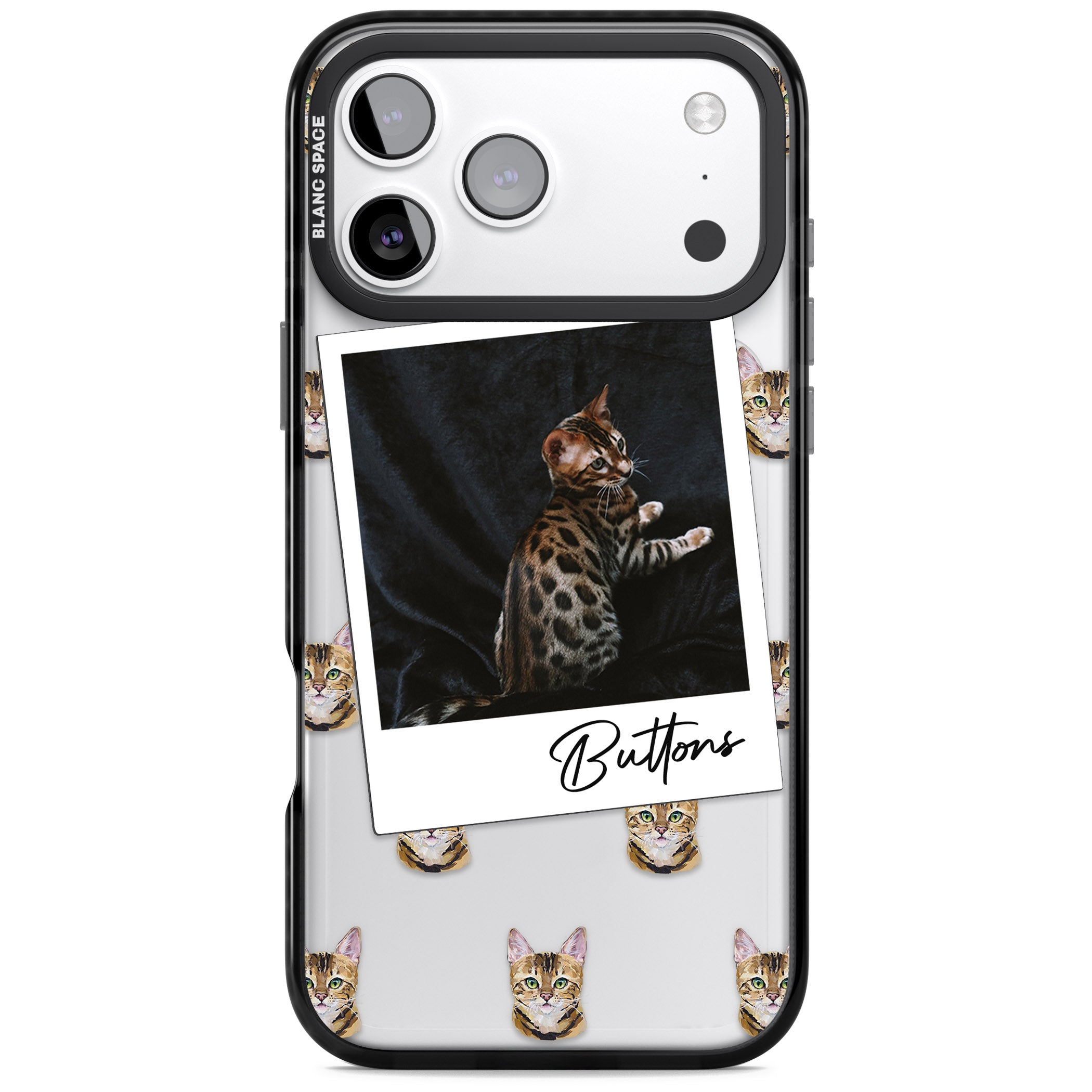 Personalised Bengal Cat Photo iPhone 17 Pro Impact Black Phone Case
