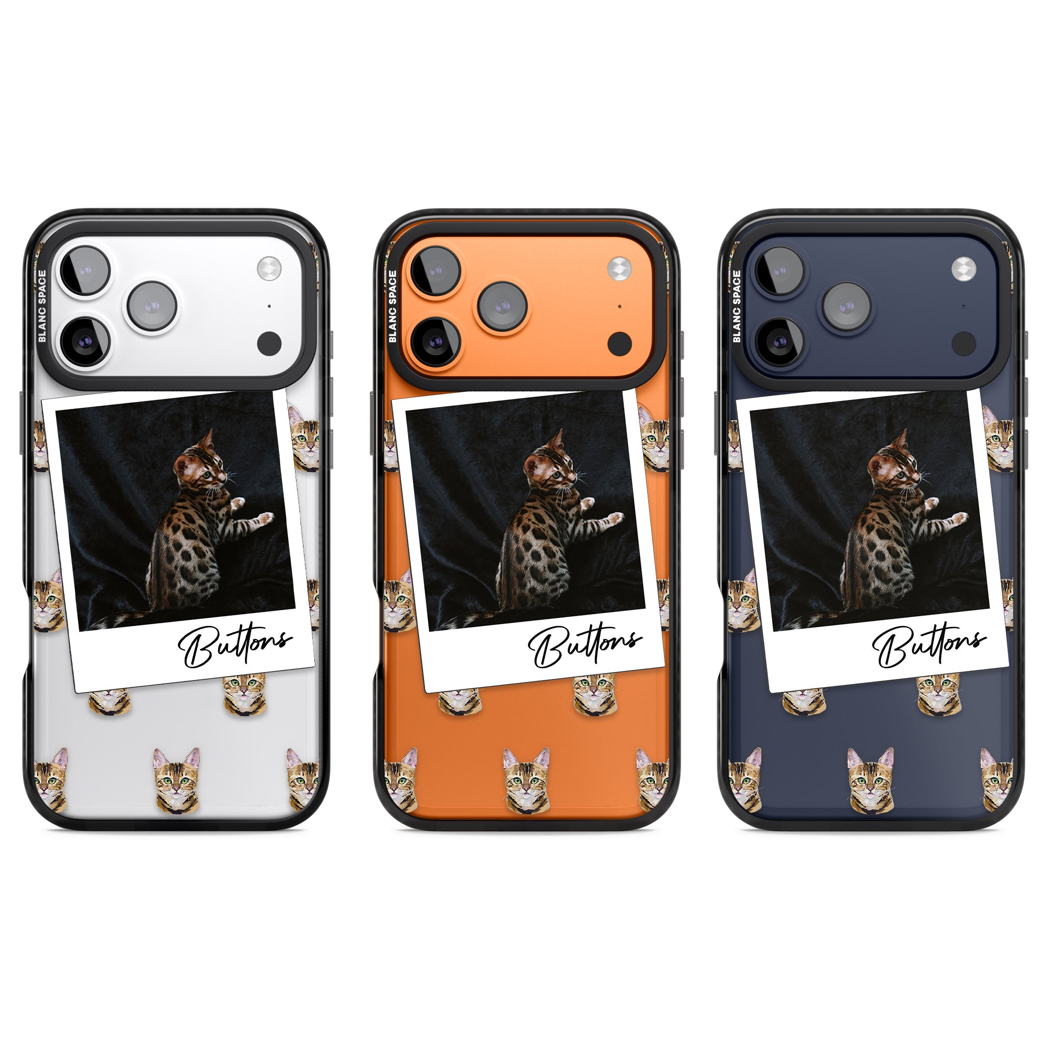 Personalised Bengal Cat Photo iPhone 17 Pro Impact Black Phone Case APT Impact Protection
