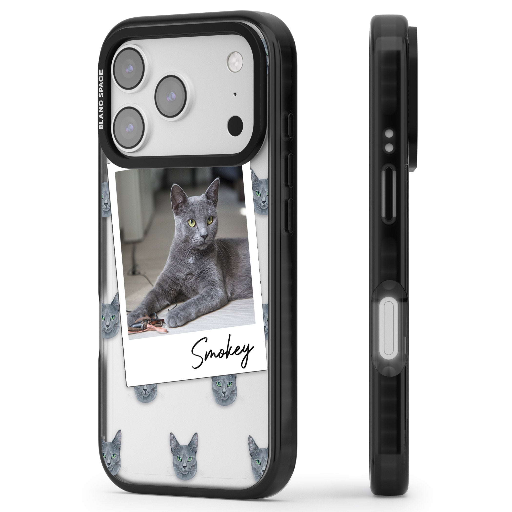 Personalised Korat Cat Photo iPhone 17 Pro Impact Black Phone Case Side Profile