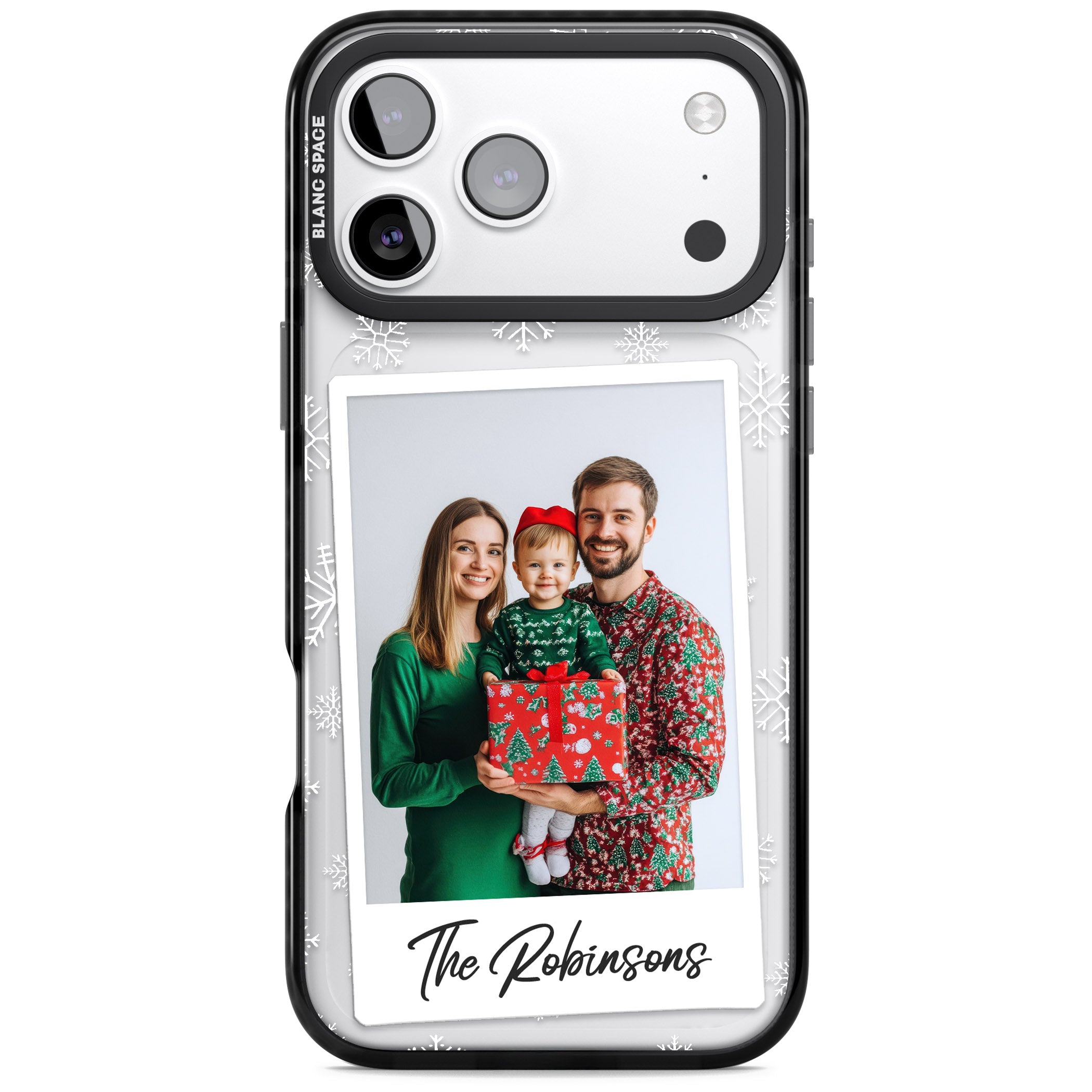Personalised Snowflake Photo iPhone 17 Pro Impact Black Phone Case