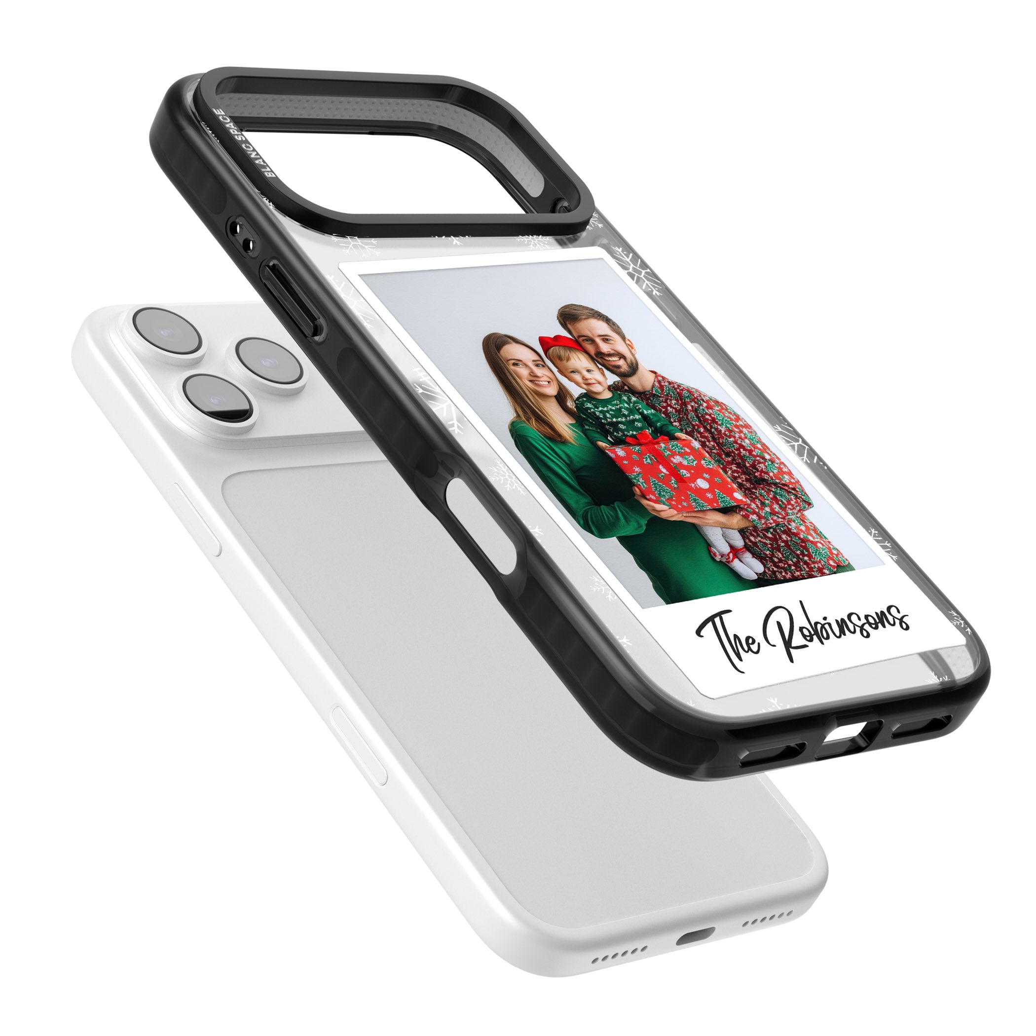 Personalised Snowflake Photo iPhone 17 Pro Impact Black Phone Case Colours