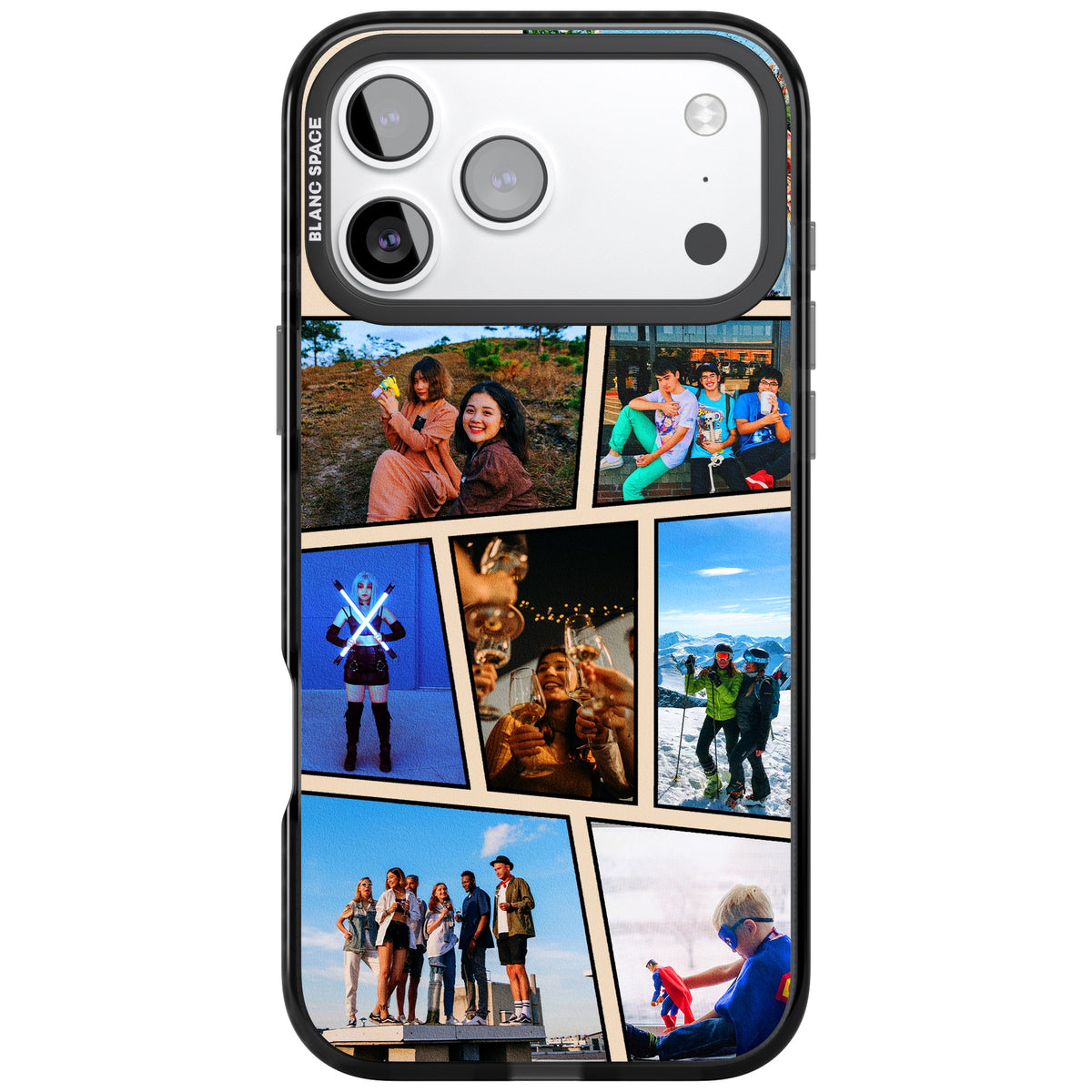 Personalised Comic Strip Photo iPhone 17 Pro Max Impact Black Phone Case front