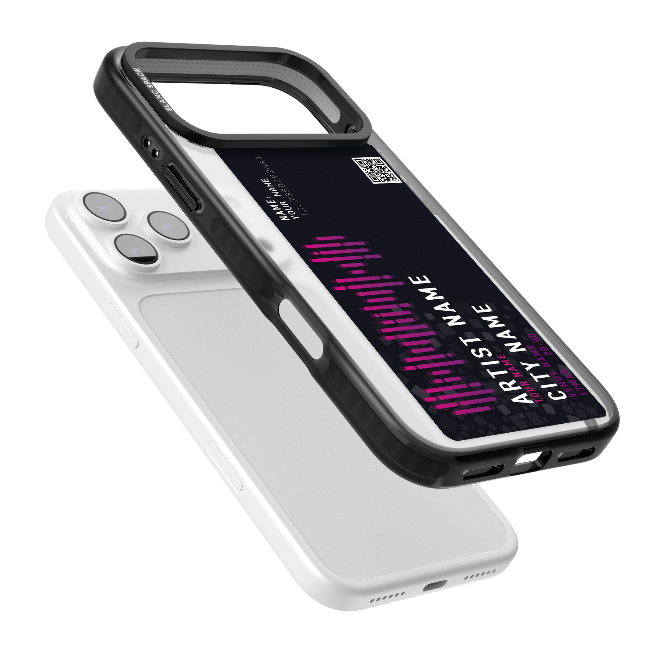 Personalised Concert Ticket iPhone 17 Pro Impact Black Phone Case Colours