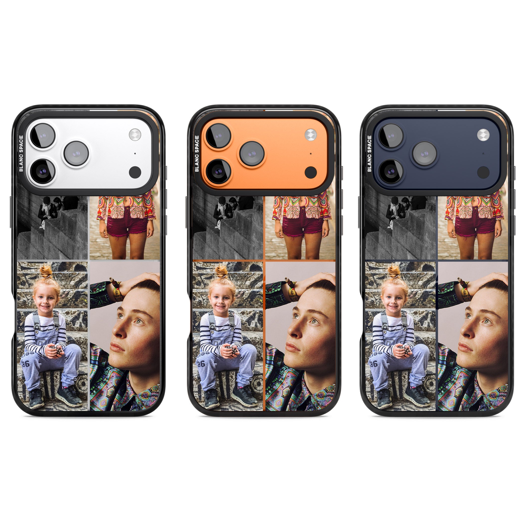 Personalised 4 Photo Grid iPhone 17 Pro Impact Black Phone Case APT Impact Protection