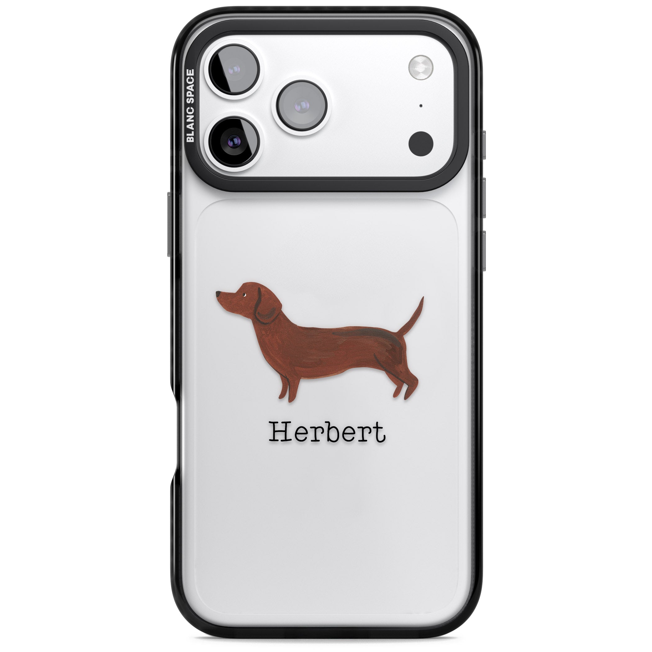 Personalised Sausage Dog iPhone 17 Pro Impact Black Phone Case