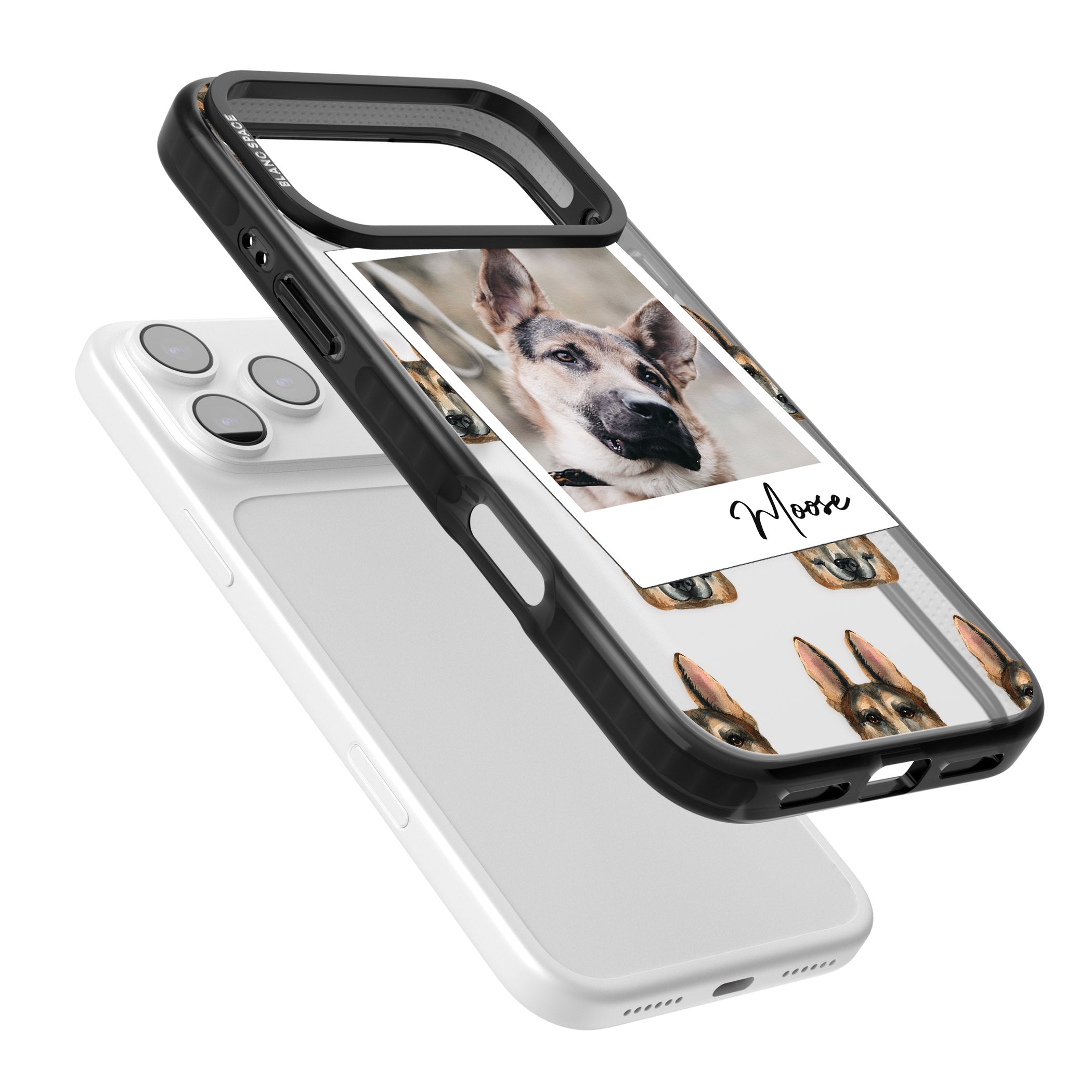 Personalised German Shepherd Instant Camera Photo iPhone 17 Pro Impact Black Phone Case Colours