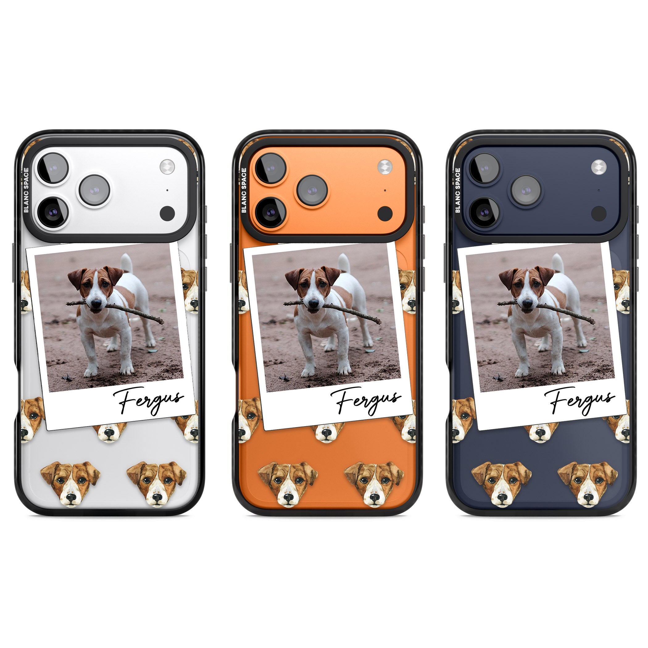 Personalised Jack Russell Instant Camera Photo iPhone 17 Pro Impact Black Phone Case APT Impact Protection