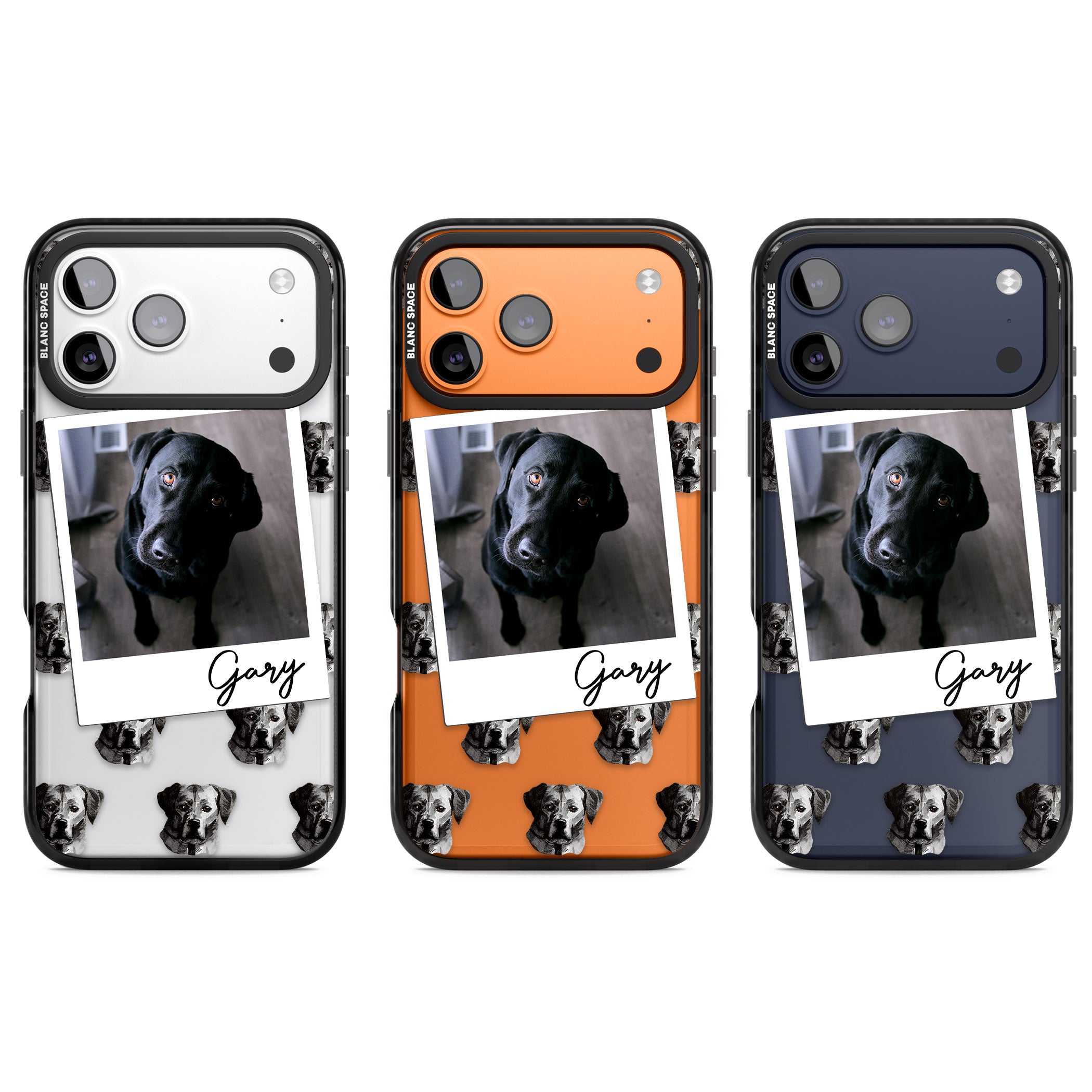 Personalised Black Labrador Instant Camera Photo iPhone 17 Pro Impact Black Phone Case APT Impact Protection