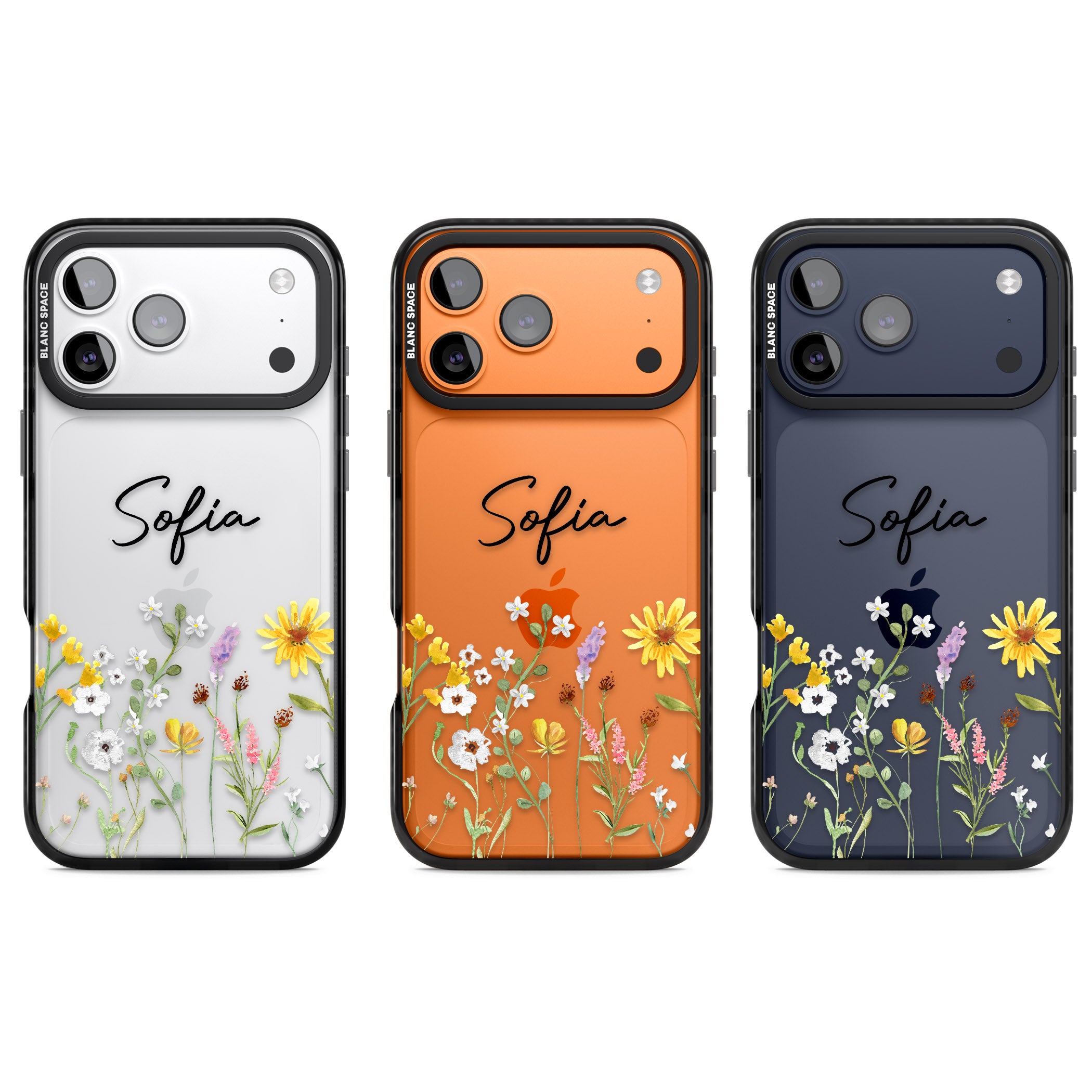 Personalised April Wildfowers iPhone 17 Pro Impact Black Phone Case APT Impact Protection