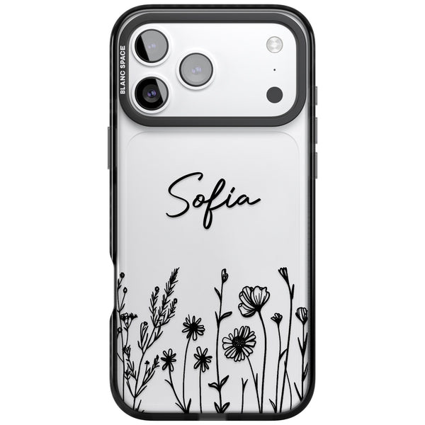 Personalised Black Wildflowers