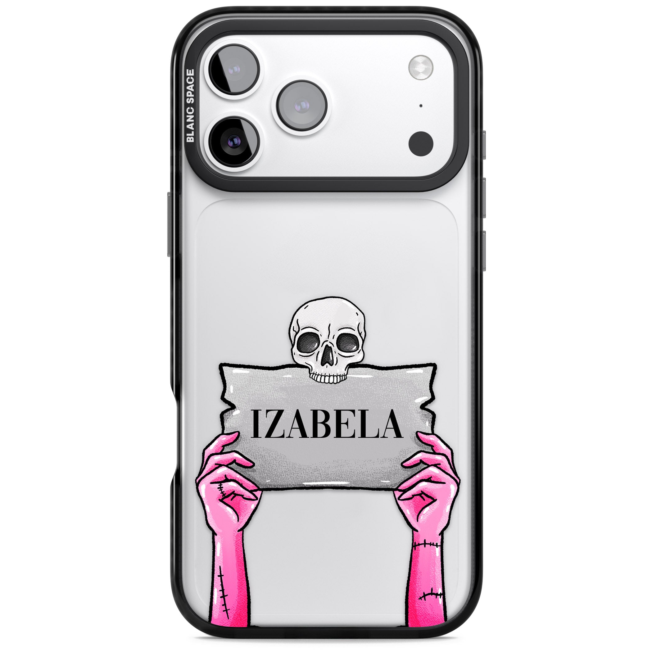 Personalised Grave Plaque iPhone 17 Pro Impact Black Phone Case