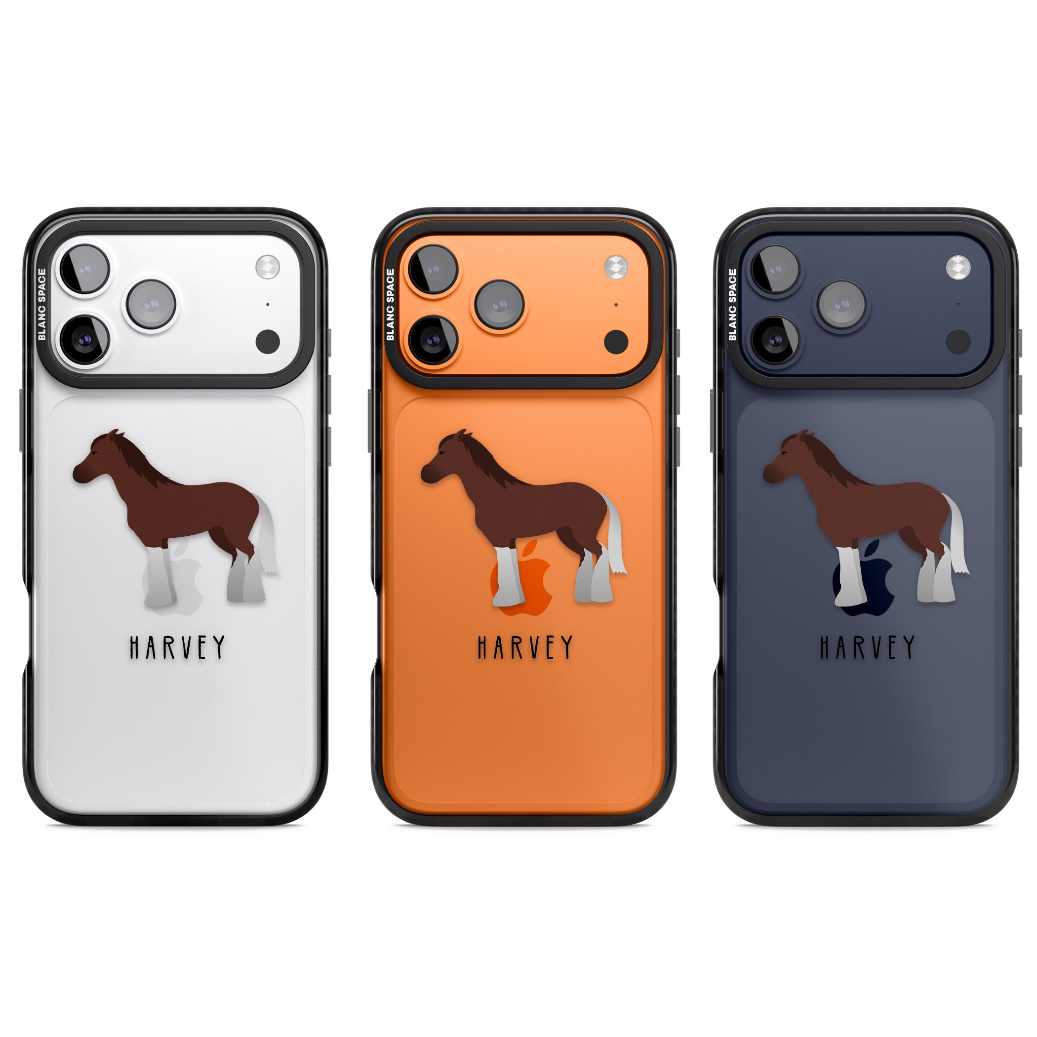 Personalised Brown Horse iPhone 17 Pro Impact Black Phone Case APT Impact Protection