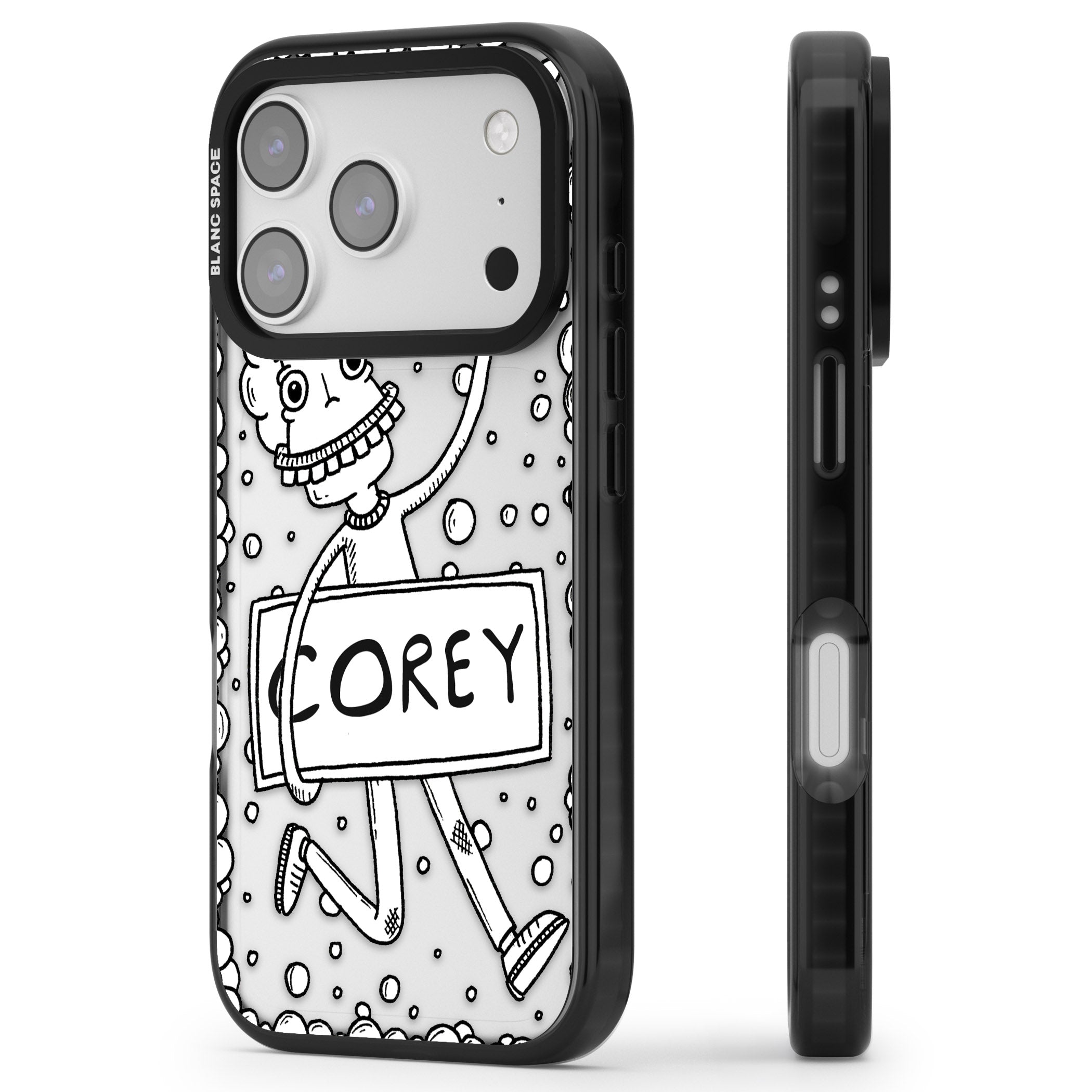 Personalised Banner Boy iPhone 17 Pro Impact Black Phone Case Side Profile