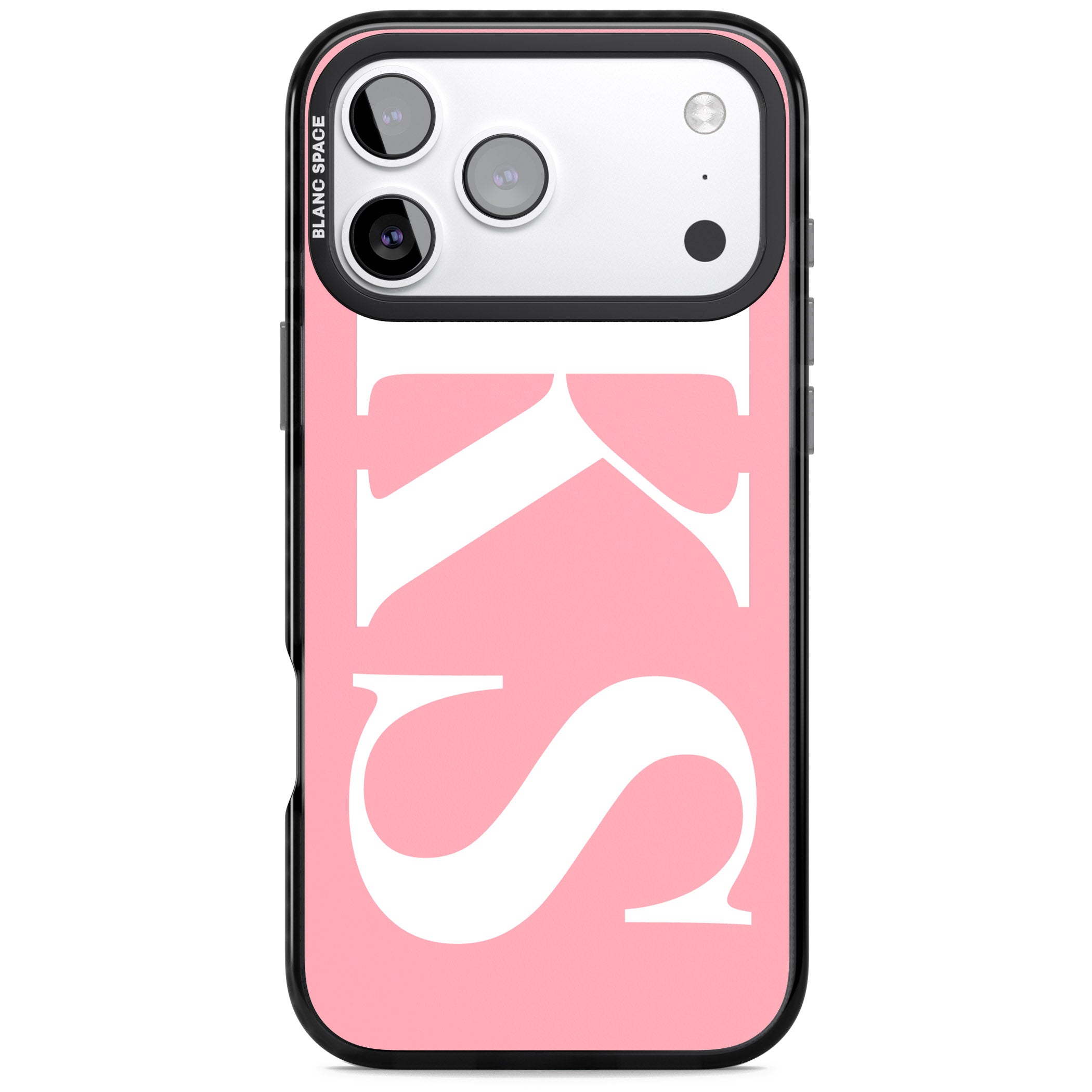 Personalised White & Pink Letters iPhone 17 Pro Impact Black Phone Case