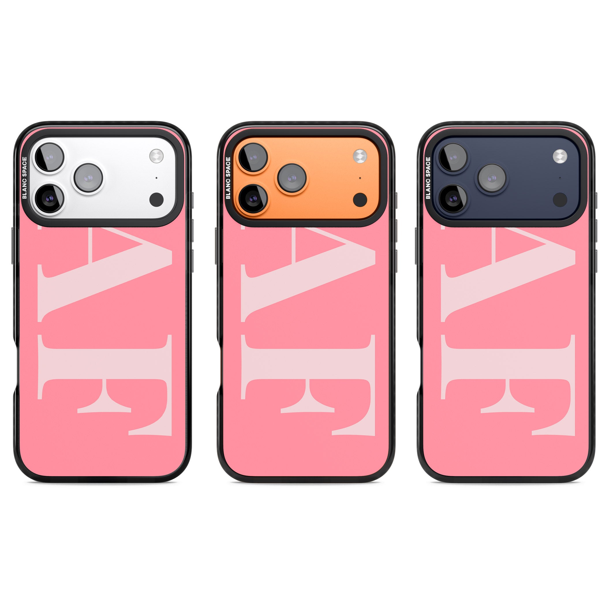 Personalised Light & Dark Pink Green Letters iPhone 17 Pro Impact Black Phone Case APT Impact Protection