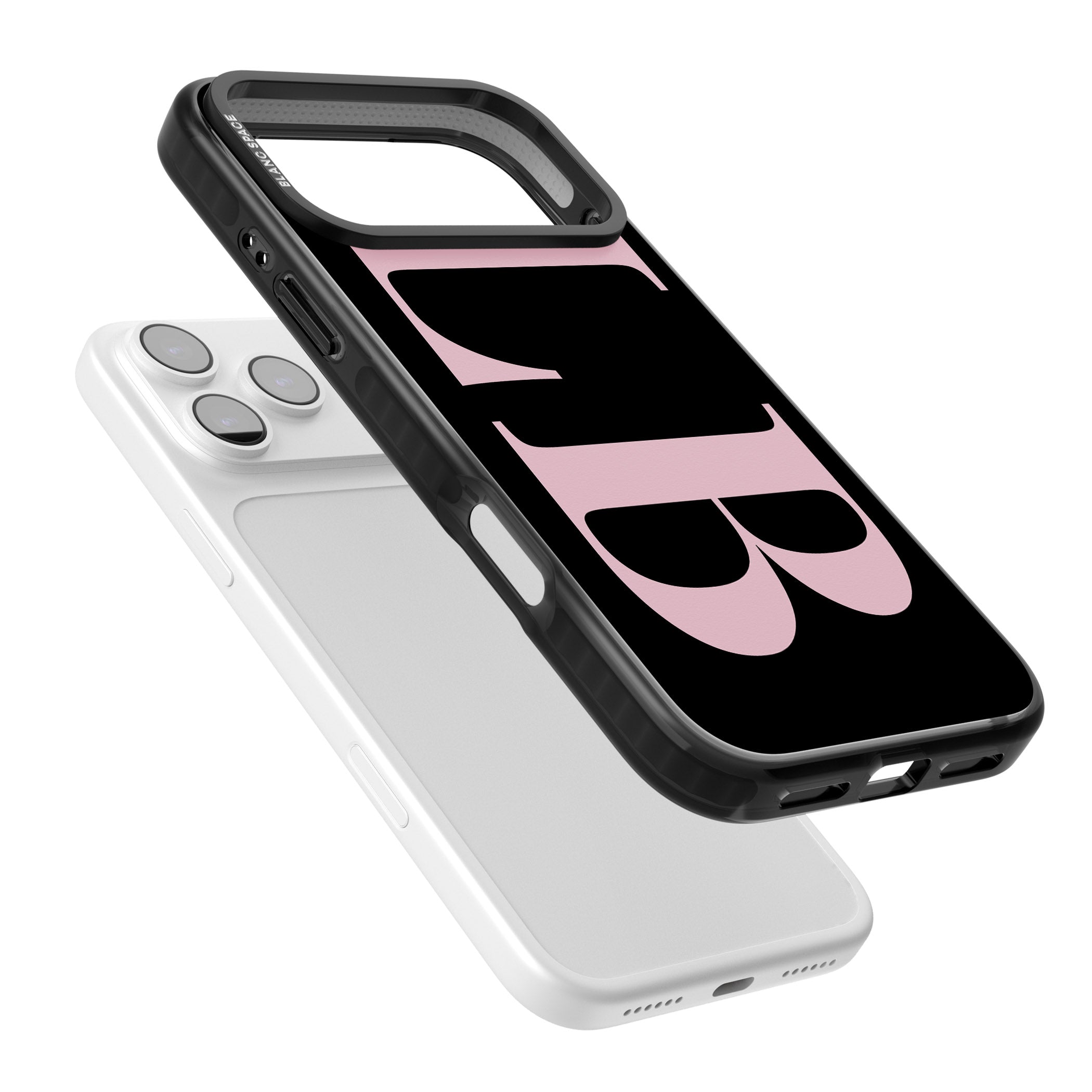 Personalised Pink & Black Green Letters iPhone 17 Pro Impact Black Phone Case Colours