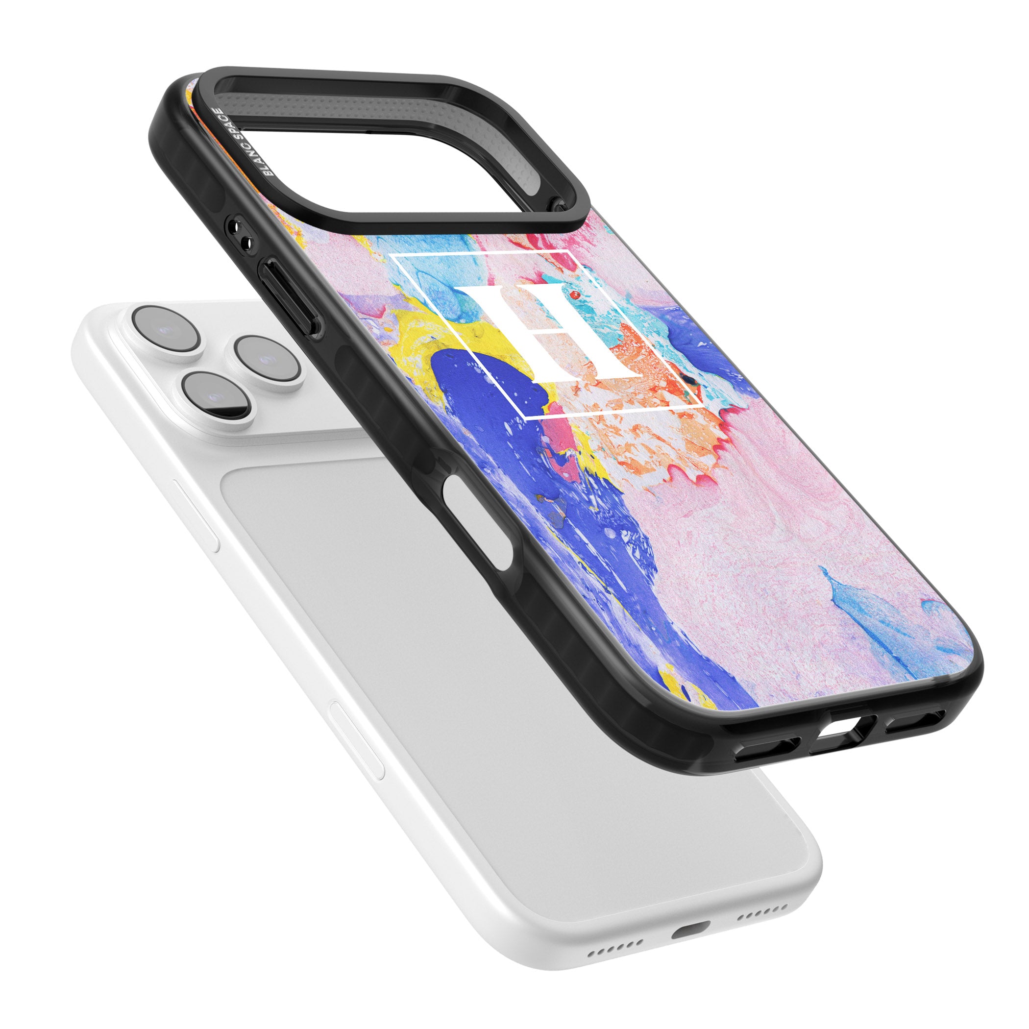 Personalised Pastel Marble Mix iPhone 17 Pro Impact Black Phone Case Colours