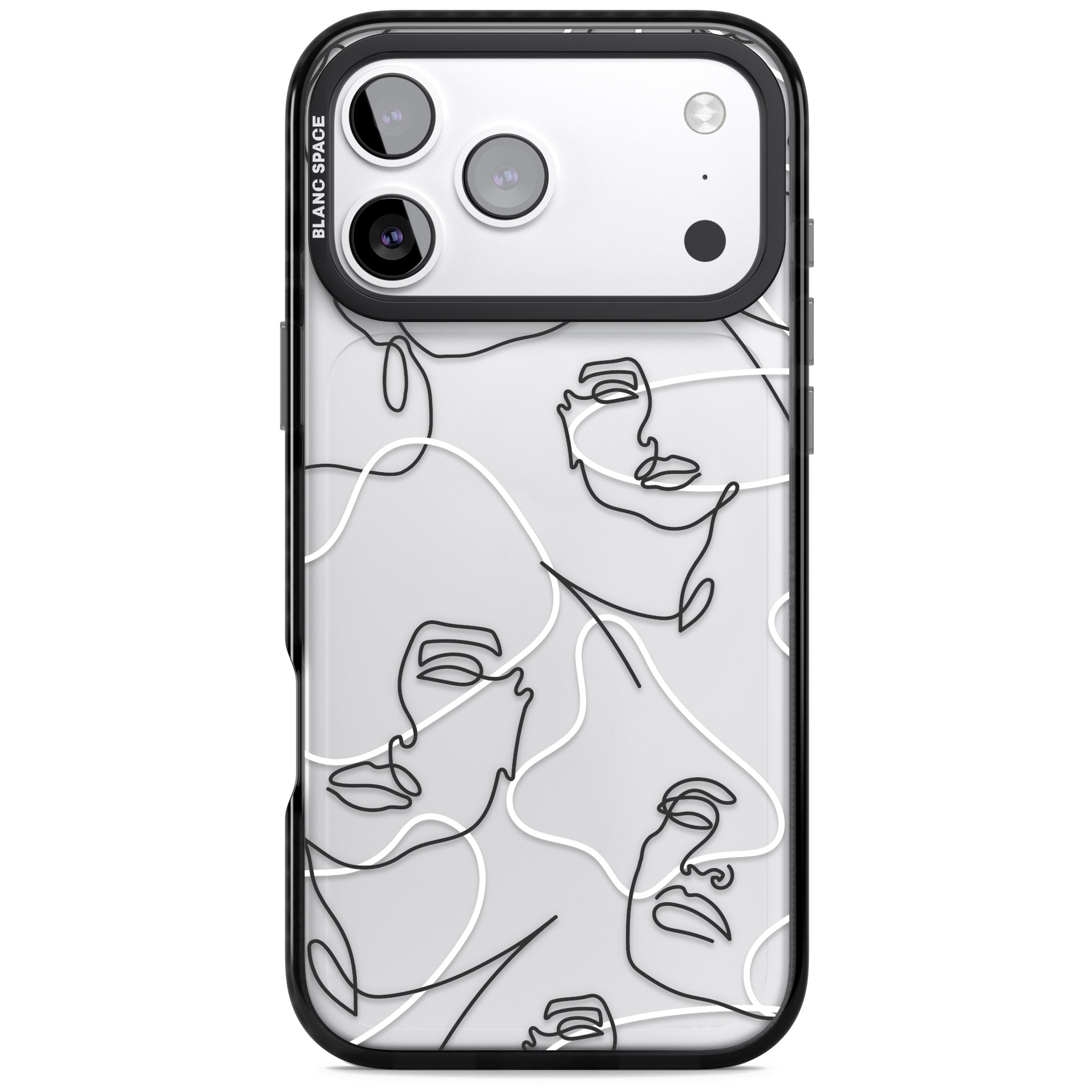 Personalised Abstract Faces iPhone 17 Pro Impact Black Phone Case