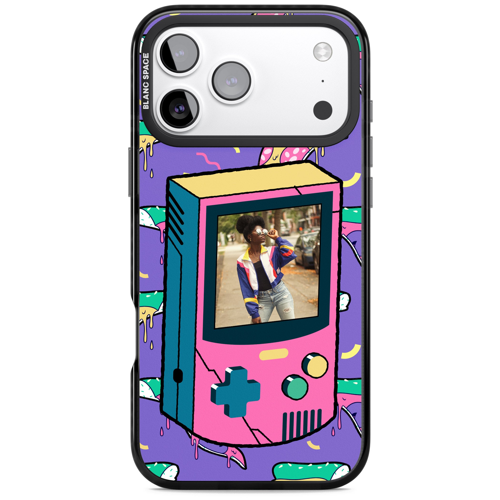 Personalised Retro Game Photo Case iPhone 17 Pro Impact Black Phone Case