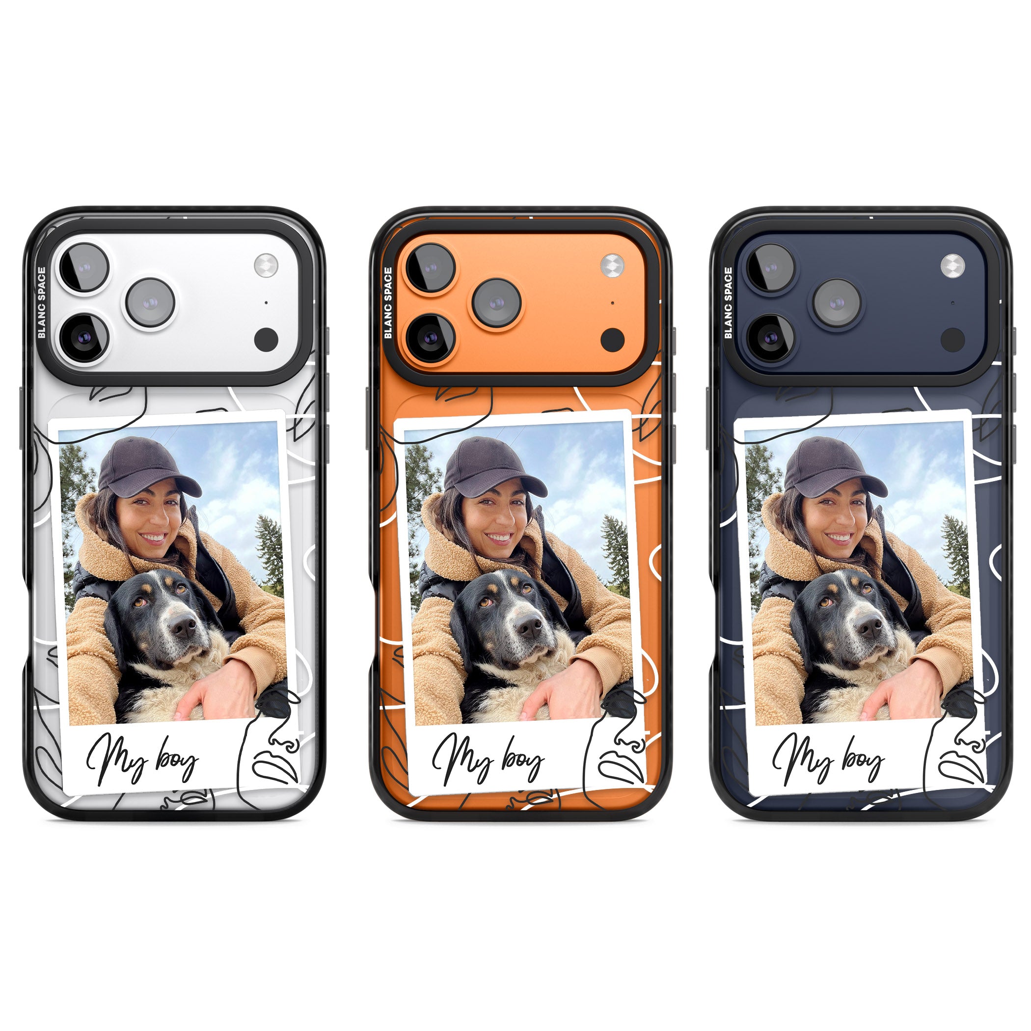 Personalised Abstract Faces Instant Photo iPhone 17 Pro Impact Black Phone Case APT Impact Protection