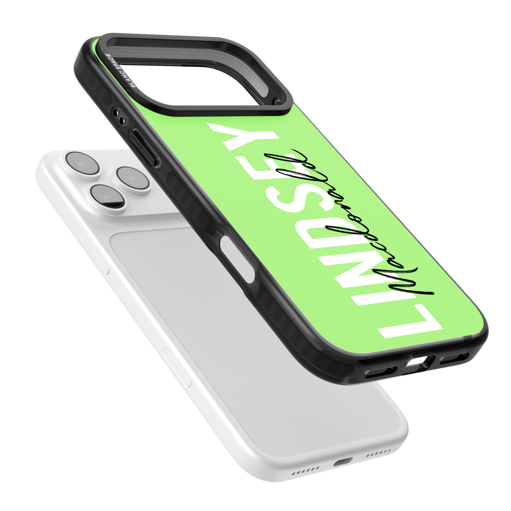 Personalised Bold Name: Lime iPhone 17 Pro Impact Black Phone Case Colours