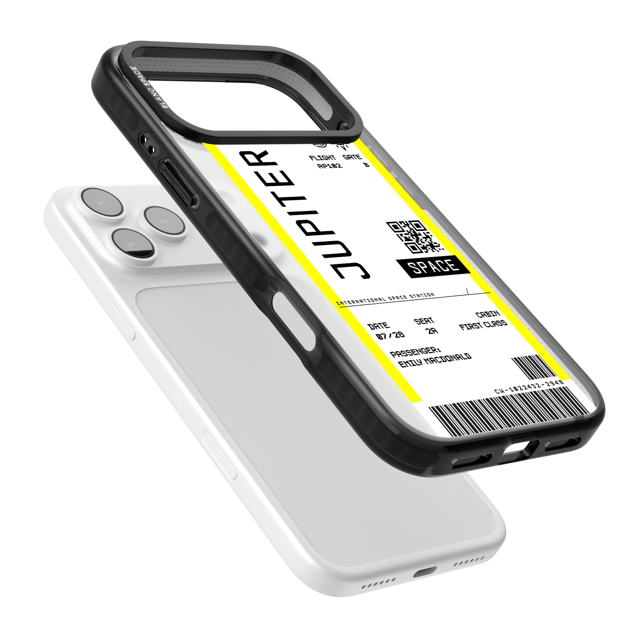 Personalised Jupiter Travel Ticket iPhone 17 Pro Impact Black Phone Case Colours