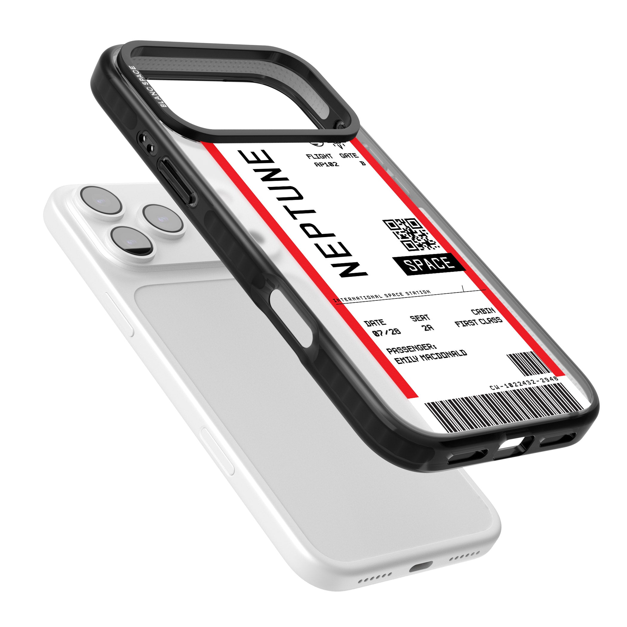 Personalised Neptune Travel Ticket iPhone 17 Pro Impact Black Phone Case Colours