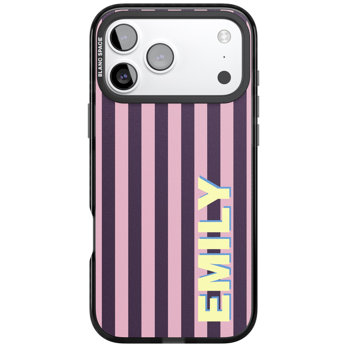 Personalised Lebanese Stripe iPhone 17 Pro Max Impact Black Phone Case front