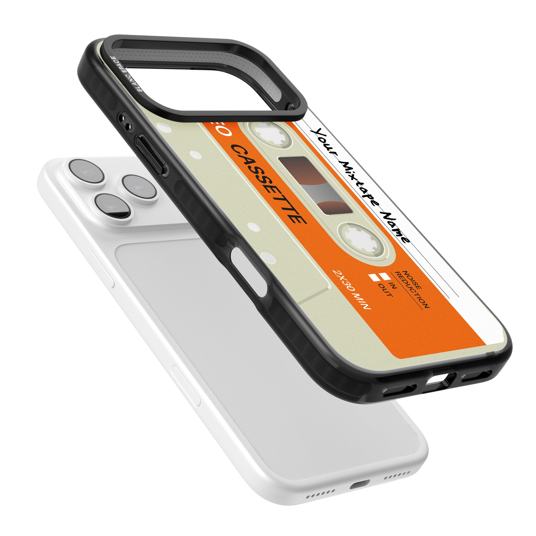 Personalised Retro Cassette Classic iPhone 17 Pro Impact Black Phone Case Colours